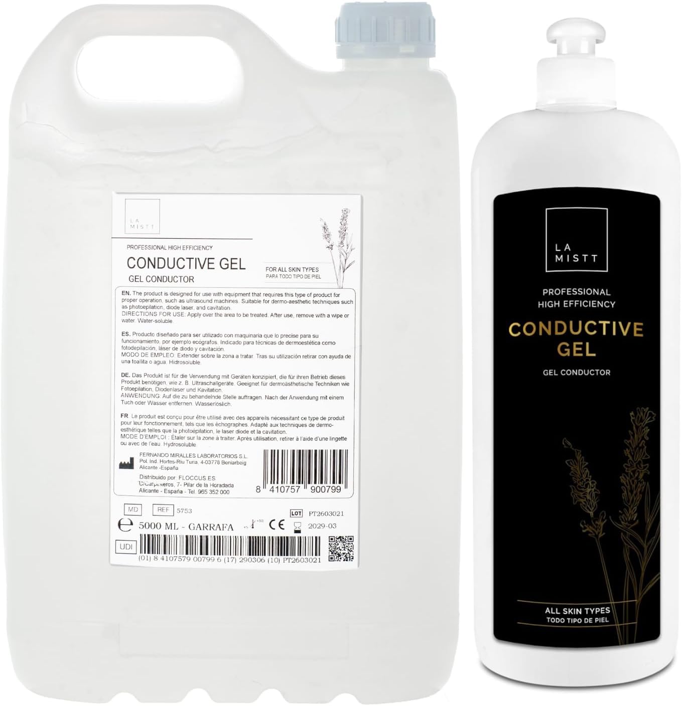 Gel Conductor de ultrasonido de alta viscosidad 5 LITROS + 1L adicional