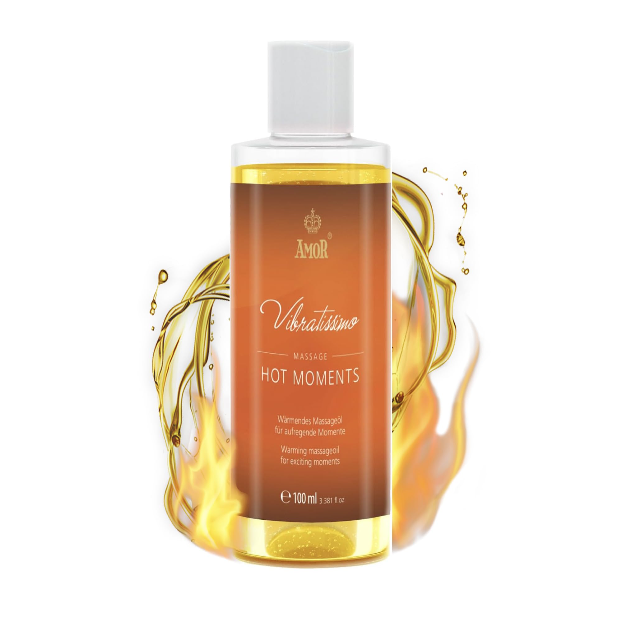 “Hot Moments” de Vibratissimo: aceite de masaje cálido y relajante, aceite erótico afrodisíaco, 100 ml