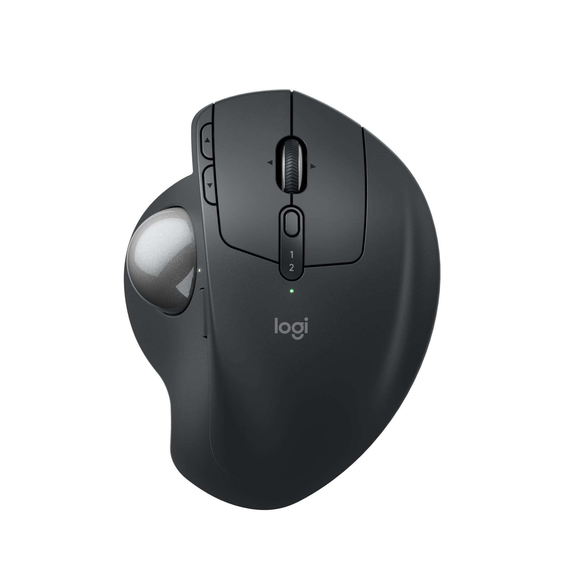 Logitech MX Ergo S ratón con trackball inalámbrico avanzado, ratón ergonómico inalámbrico recargable por USB-C con Bluetooth y llave USB cifrada, 6 botones programables, para PC/Mac - Grafito