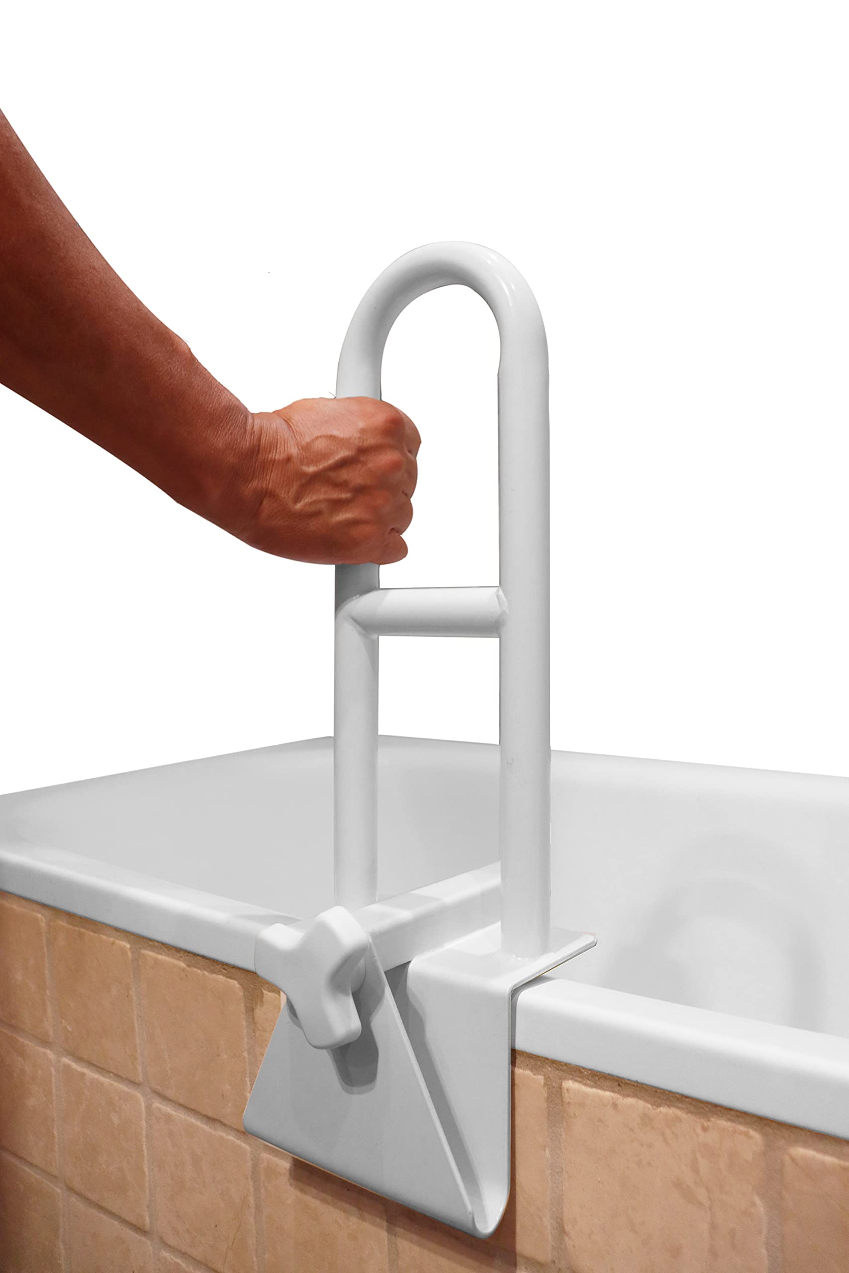 PEPE - Asa Bañera para Mayores (Bañeras con borde liso ≥8 cm), Asidero Adultos, Barra Seguridad, Asa Baño