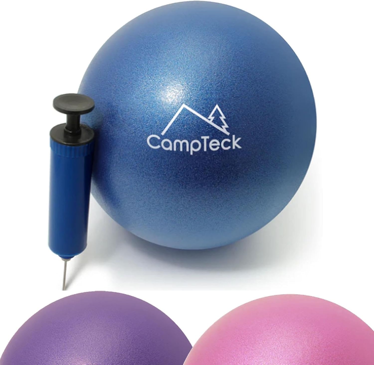 CampTeck Pelota Pilates Pequeña Plástico Anti Pinchazos 23cm Pelota Yoga Balón Pilates para el Ejercicio, Gimnasio, Fitness, etc. con Bomba de Mano
