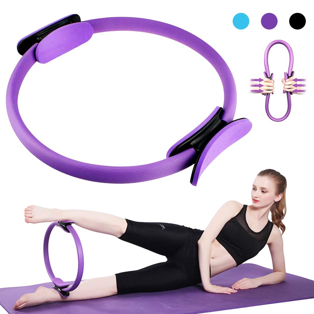 Anillo de Resistencia,Pilates Circle con Mango Doble,Diámetro 39CM para Ejercicios de Pilates, Yoga, Gimnasia, Fitness