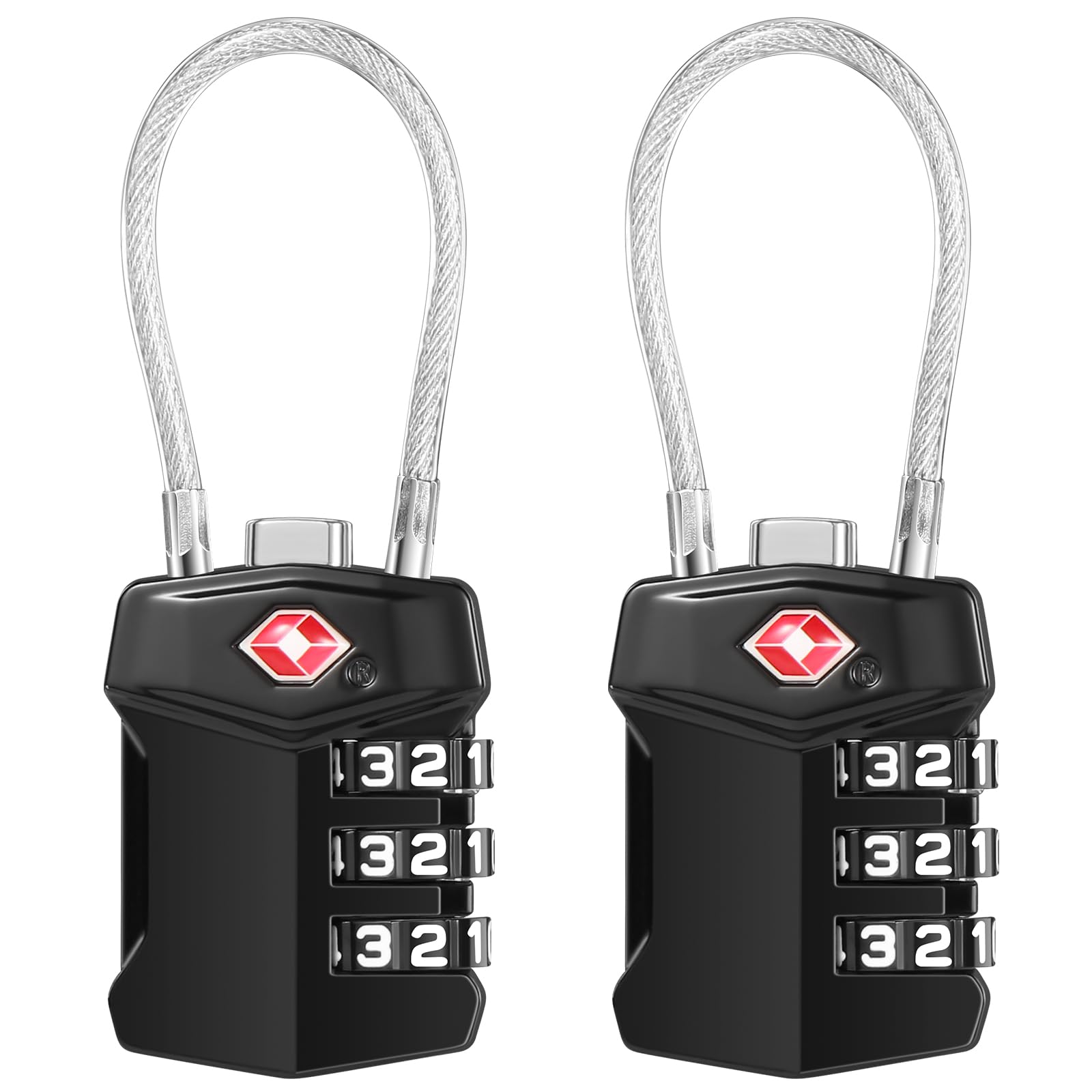 Candado Maleta Viaje 2 Picks, Candado TSA Contraseña de 3 Dígitos, Candado Taquilla Gimnasio para Maletas Viaje Mochila Equipaje