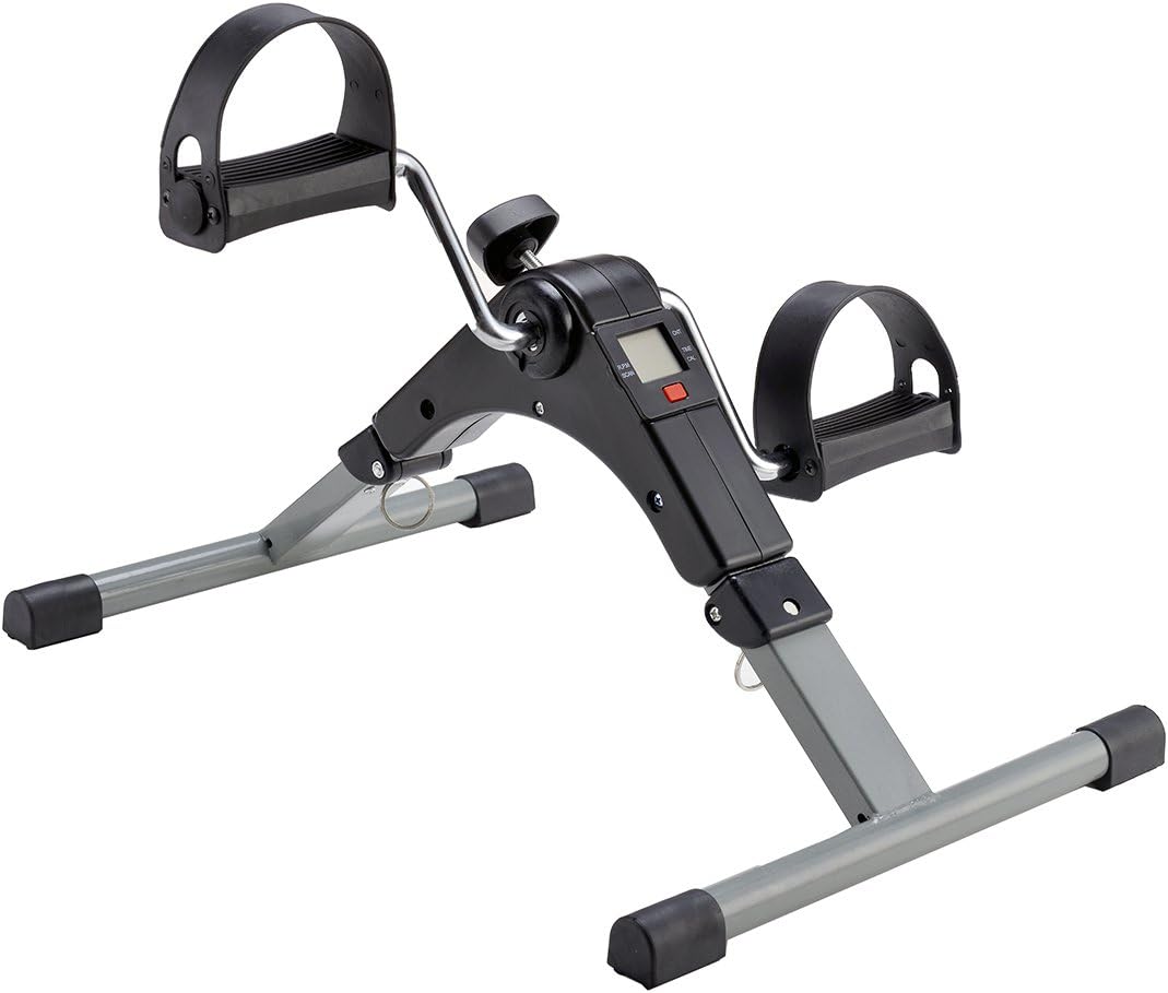 Pedaleador Estático Plegable | Mini Bicicleta Estática Brazos y Piernas | Ejercitador Rehabilitación Mayores | Pedales Antideslizantes | Monitor LCD | Fitness en Casa y Oficina