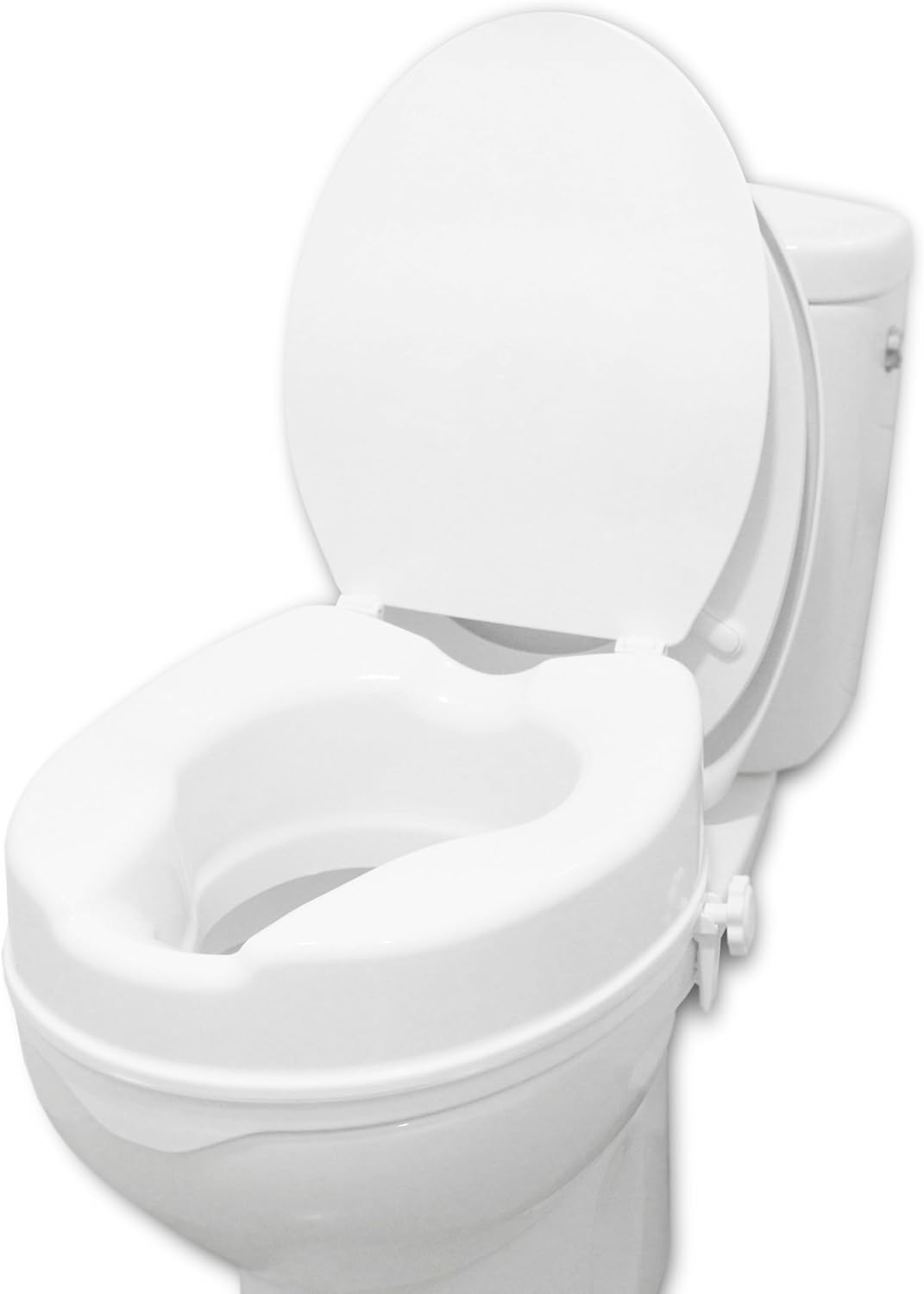 PEPE Mobility Elevador WC Adulto con Tapa, 10 cm de Altura, Alzador WC Ortopédico, Fácil Instalación y Seguro