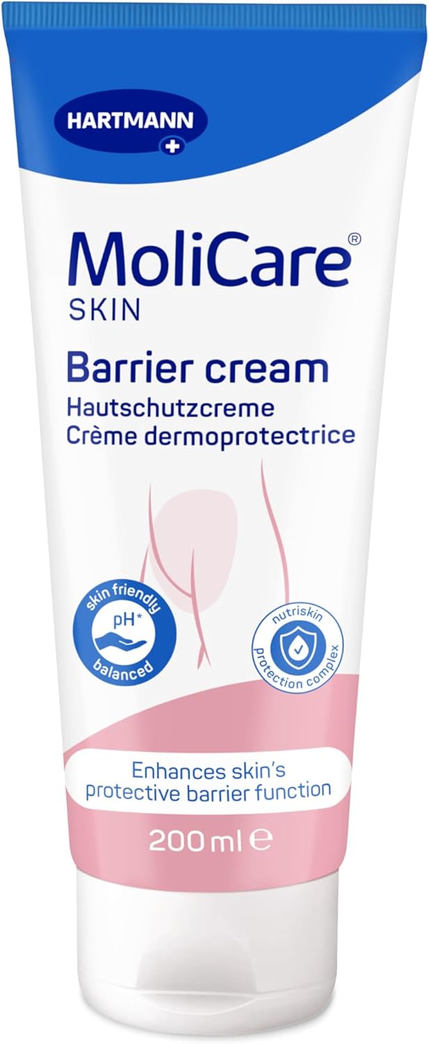 MoliCare Skin Crema sin Óxido de Zinc: Protección de la Piel, Zonas Irritadas, Piel Sensible, Actúa de Barrera, 200 ml