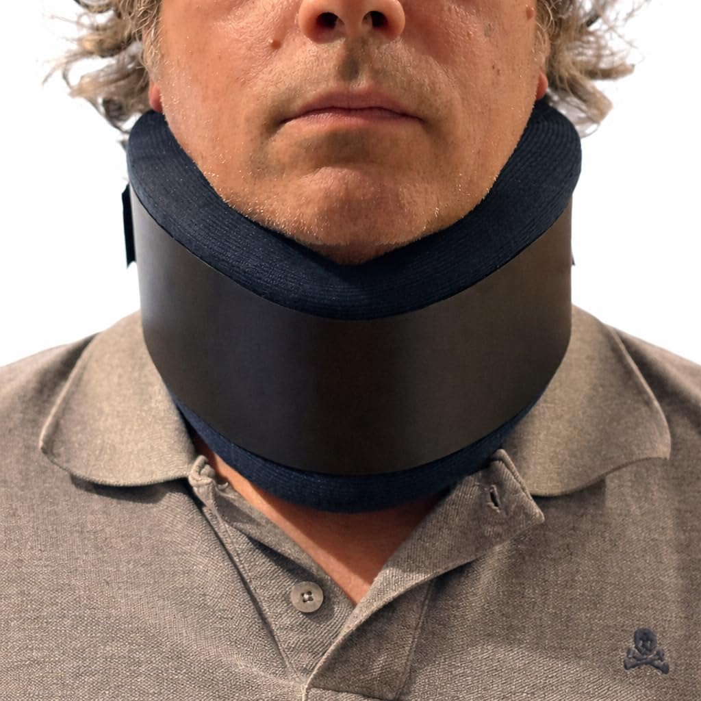 Collarín Cervical Blando con Placa de Polietileno Ajustable, Azul | Permite regular la rigidez o flexibilidad, soporte para el cuello, ayuda a aliviar la presión cervical