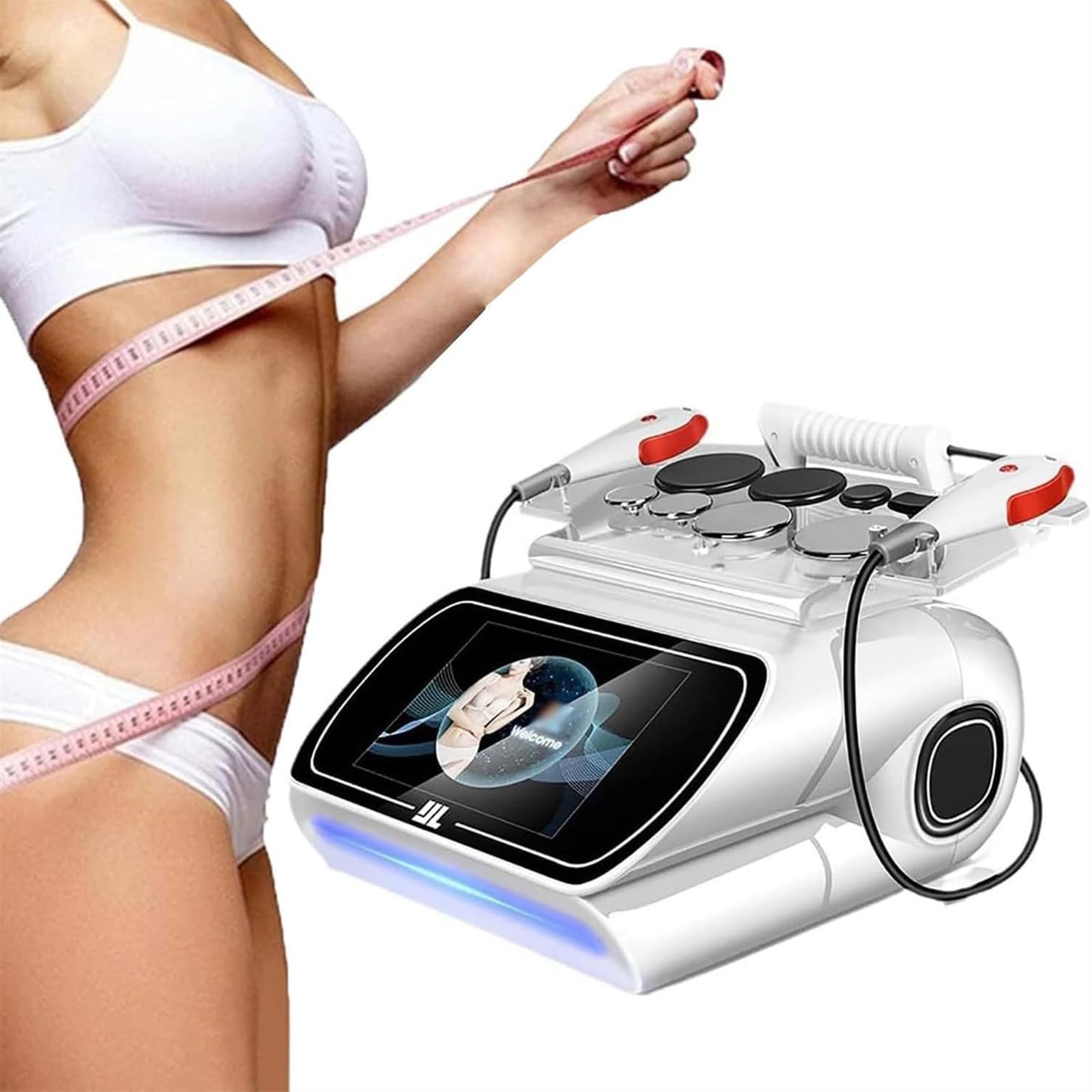 Máquina de diatermia para terapia de pérdida de peso portátil de 448 Khz, máquina para el cuidado de la piel, con pantalla táctil, con 2 sondas para fiebre, 34 x 46 x 25 cm