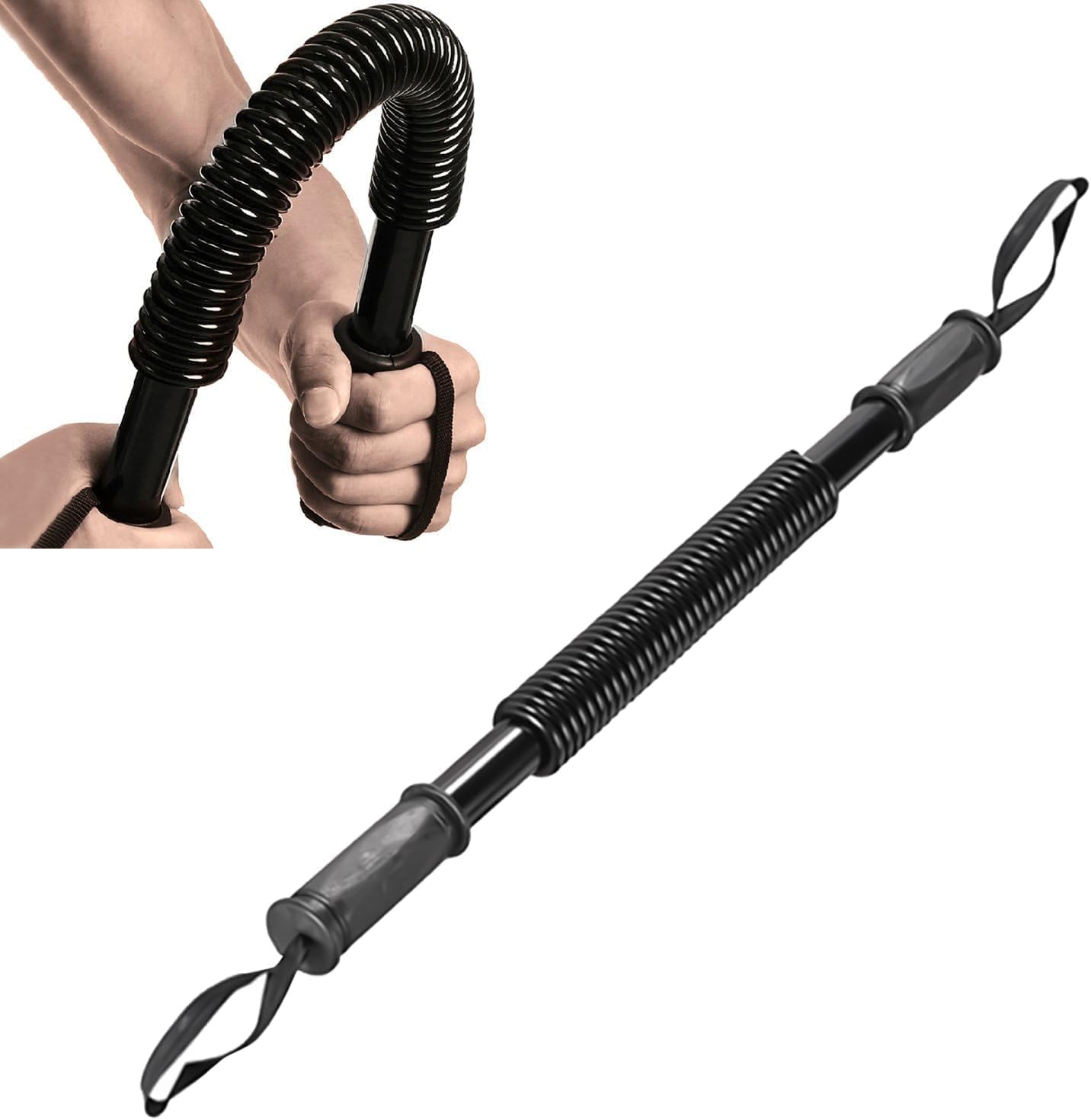 HERCHR Barra Power Twister, Equipo De Ejercicio para La Parte Superior del Cuerpo Resistencia De 44 Libras para Fortalecimiento del Pecho, Hombros, Antebrazo, Bíceps Y Brazos