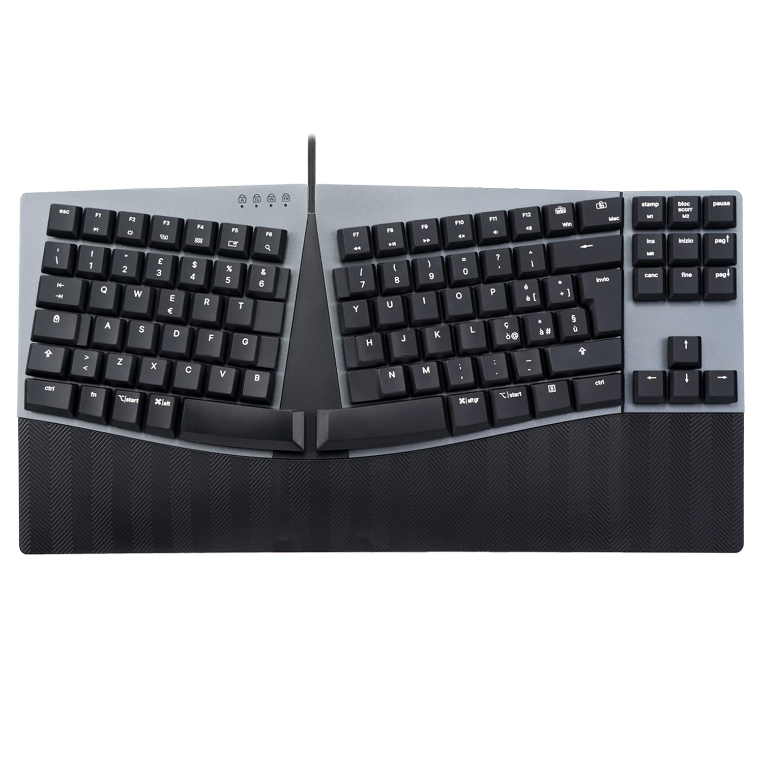 Perixx PERIBOARD-335BL Teclado mecánico compacto y ergonómico con hilo- Tenkeyless - Teclas Clicky \"azul\" de perfil bajo - Compatible con Windows y Mac OS X - QWERTY Español