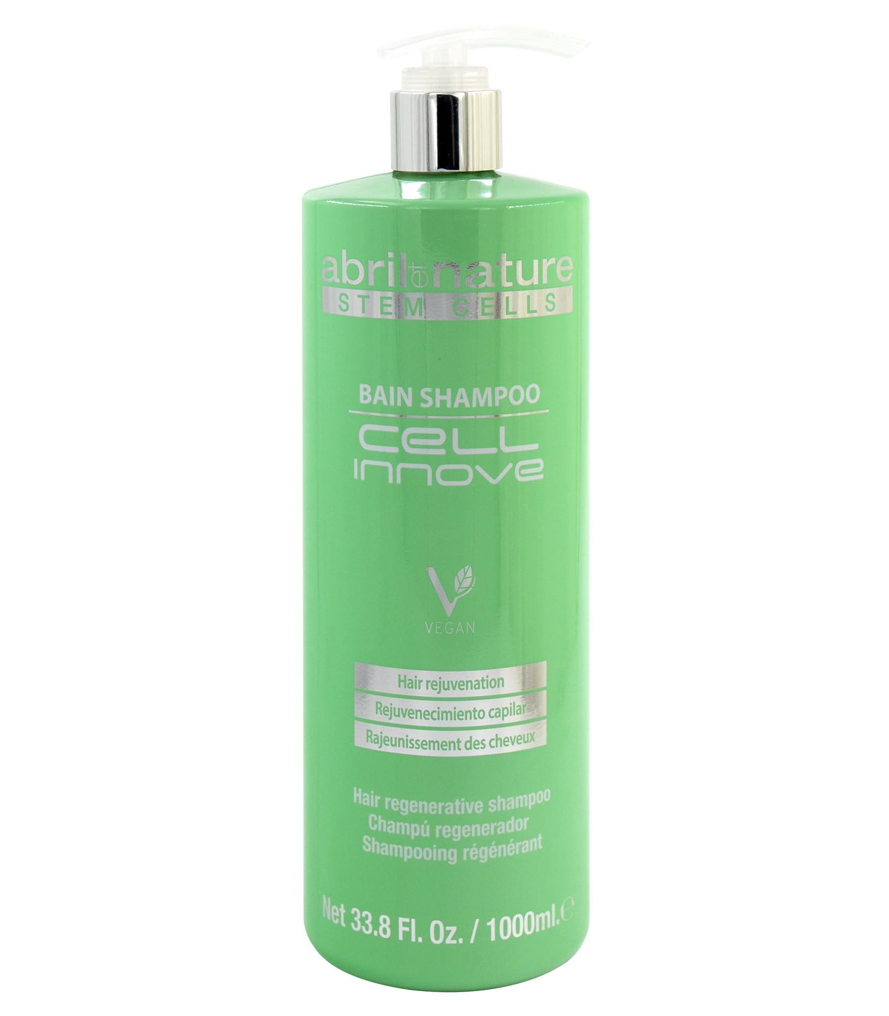 abril et nature - Cell Innove - Champú Capilar Profesional - Aspecto joven, sano y brillante - Tratamiento Capilar con Células Madre Vegetales - Regenera y Rejuvenece la Fibra Capilar - 1000 ml