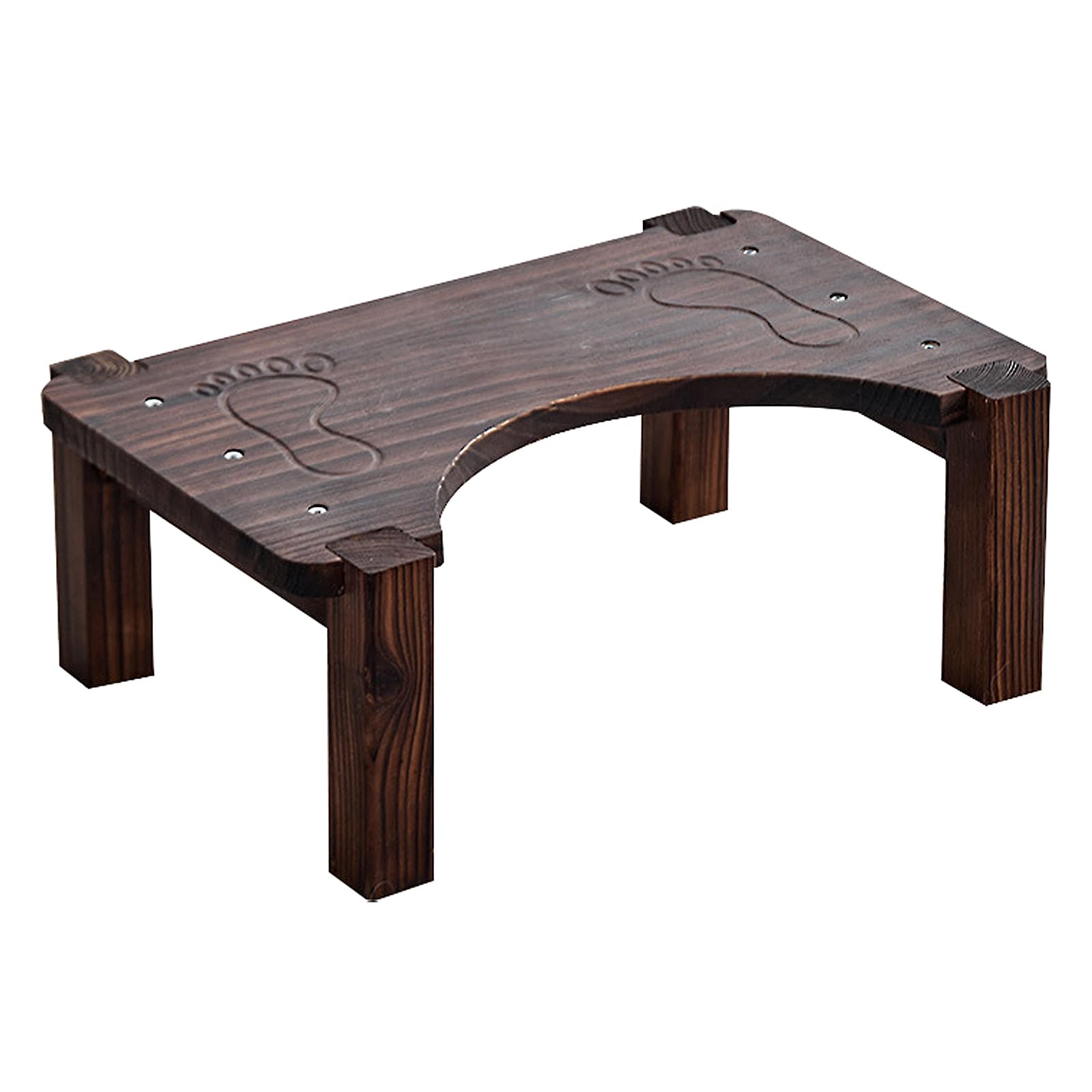 Taburete Baño, Taburete Inodoro, Taburete de Inodoro para baño de Madera, Viene con 4 Almohadillas Antideslizantes Silenciosas, Taburete Confort para Niños, 40 x 27,5 x 15 cm (Marrón Oscuro)