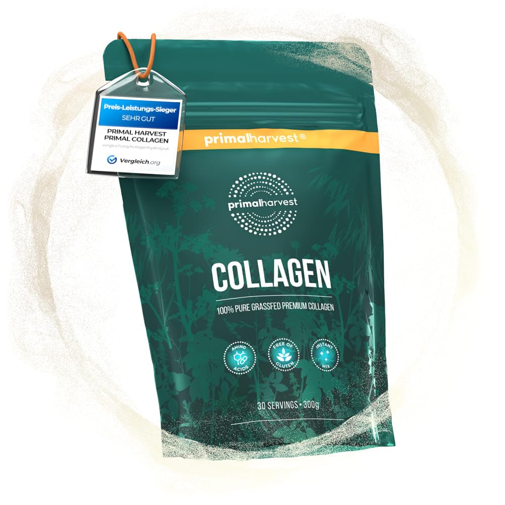 Primal Colágeno de Primal Harvest - Suplemento en polvo con péptidos tipo I y III para ayudar a mejorar el cabello, la piel, las uñas y las articulaciones, para hombre y mujer, 300 gramos (1)