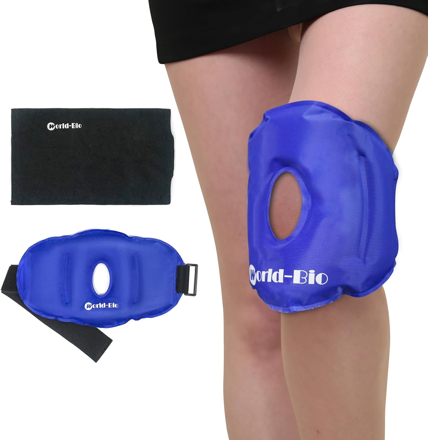 Compresa de Hielo para Rodilla, Paquete de Gel Reutilizable Calor/Frío para Cirugía de Rodilla, Alivio del Dolor por Artritis, Menisco, LCA e Hinchazón, Soporte Compresivo 11.5x10.7 Pulgadas