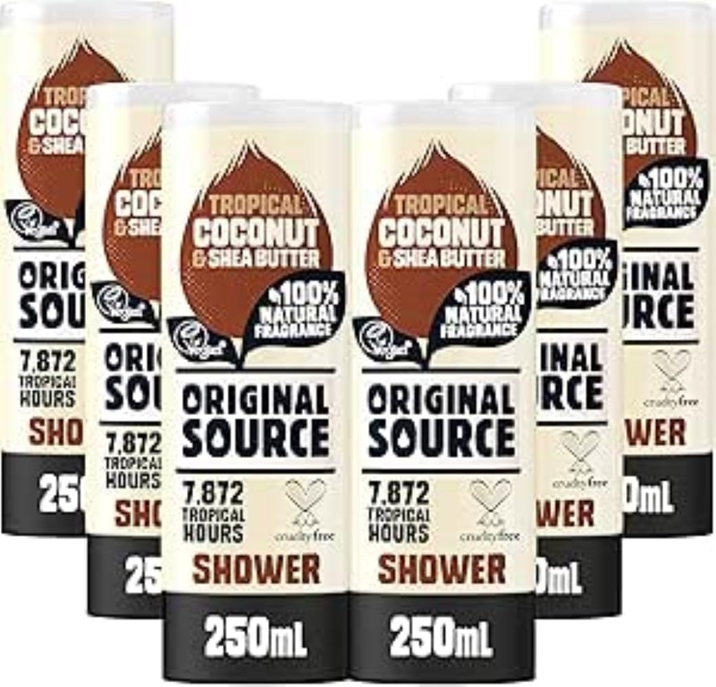 Original Source Gel de ducha de coco y manteca de karité, 6 x 250 ml