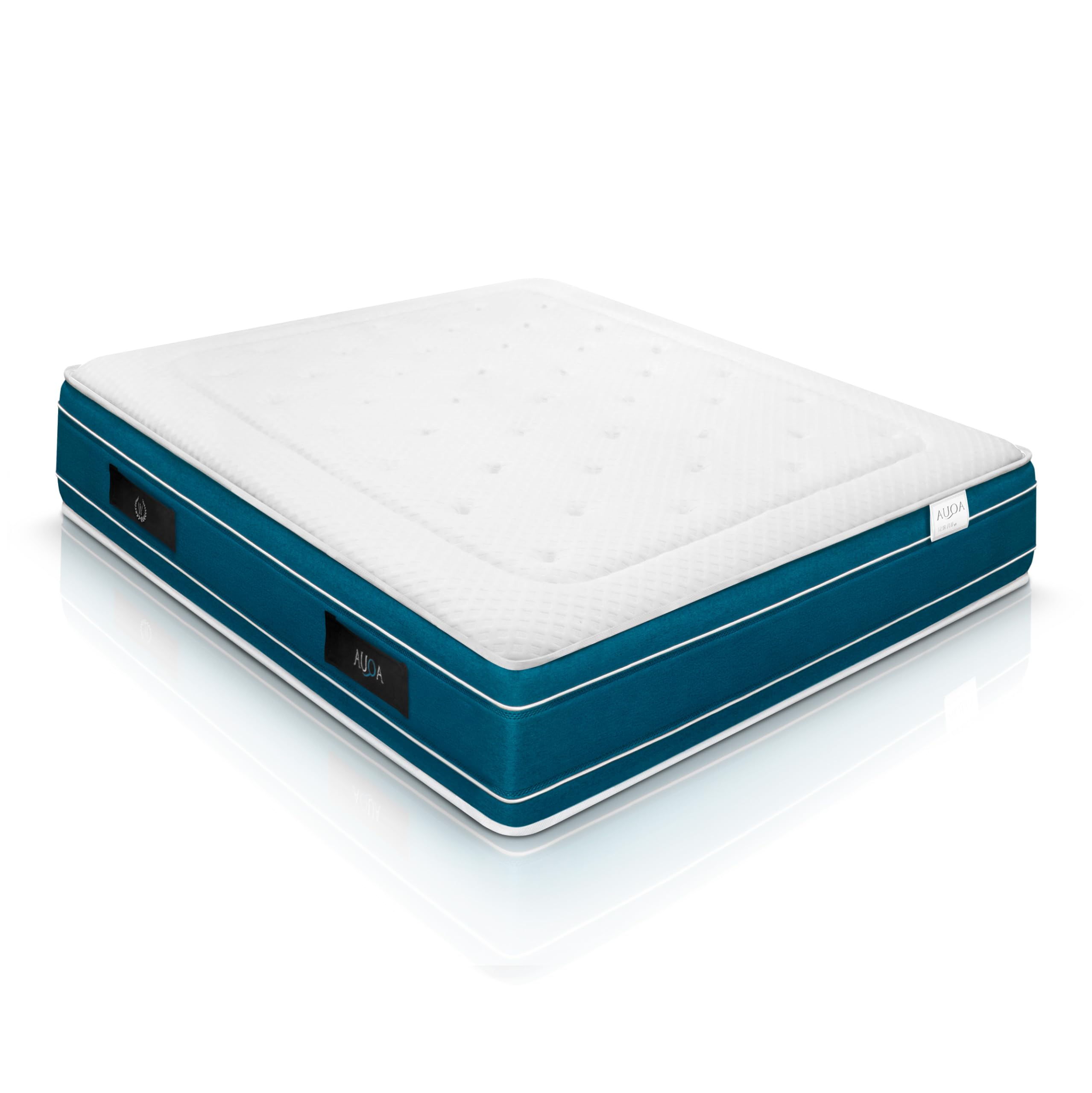 WIN REST Colchón Visco Gel de muelles ensacados Aqua, Altura 30 cm, Firmeza Media, Núcleo de 750 muelles, Tejido Damasco 400g, Fibra Hipoalergénica Super Soft (135x190 cm)