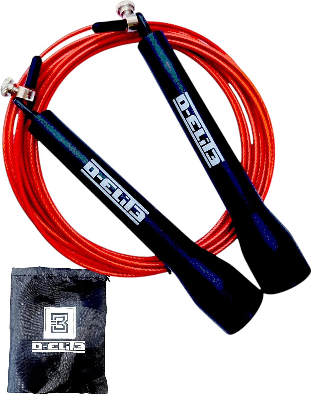 Comba CrossFit Profesional, Cuerda de Saltar Profesional, Comba Fitness, Comba de Saltar, Cable de Acero 3m Ajustable con Recubrimiento, Incluye Bolsa