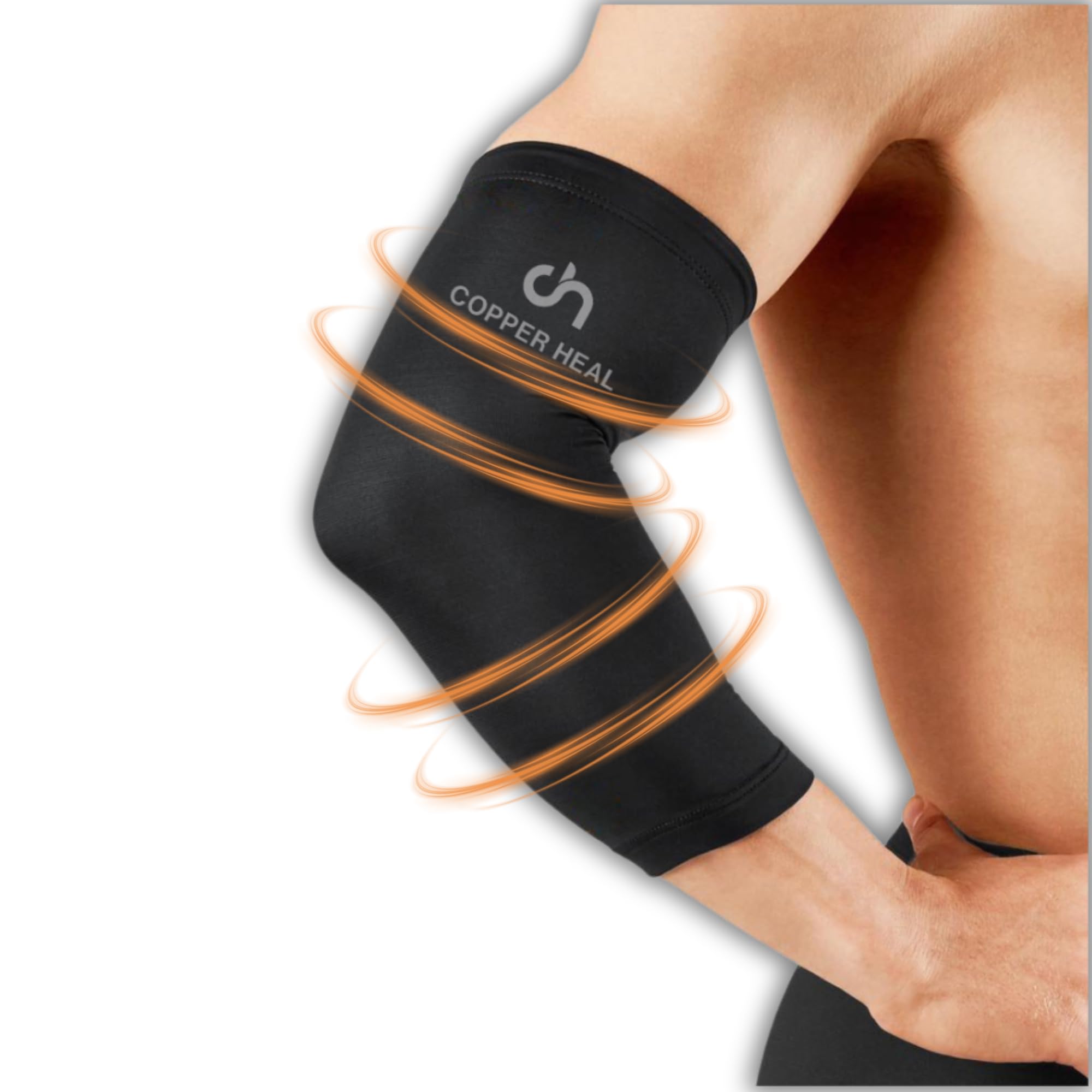 COPPER HEAL Funda de Compresión de Cobre de Codo Manga Codo recuperación médica contenido más alta infundida Codera Soporte rígido Dolor músculos articulaciones Tendonitis Brazo canasta tenis (XL)