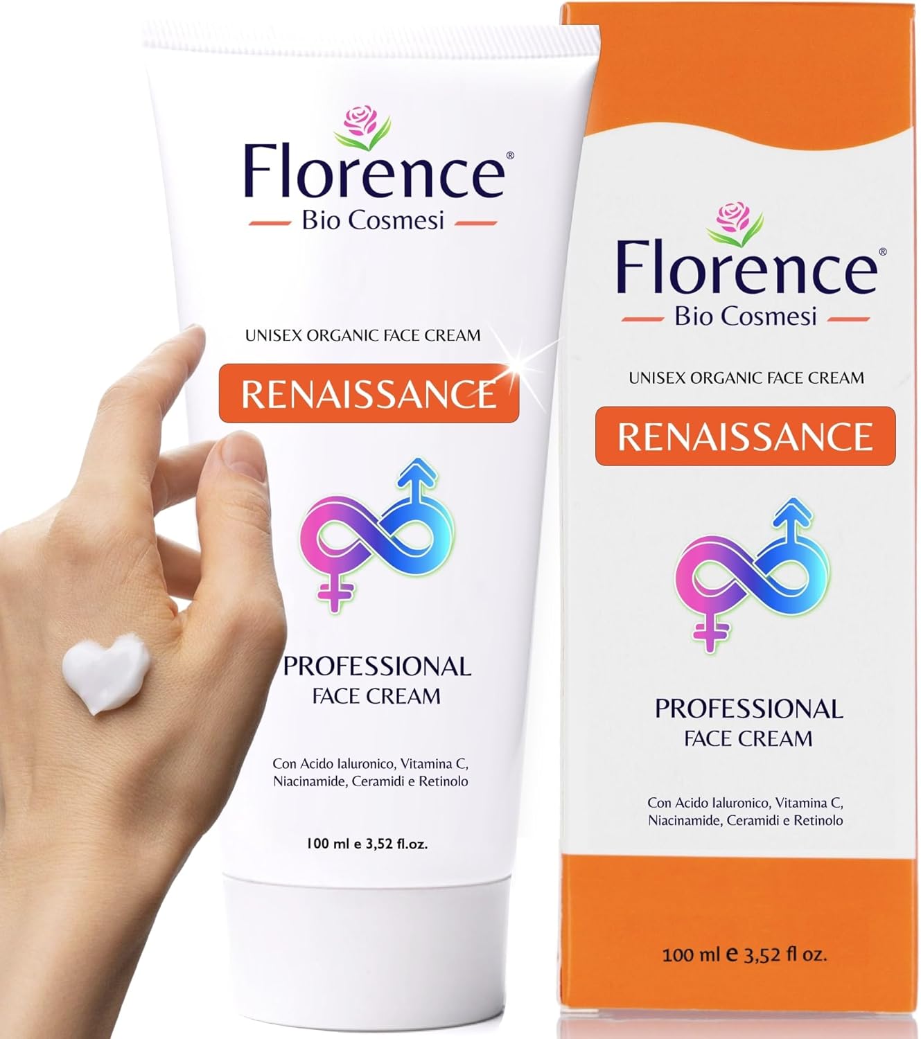 100 ml. Bio Crema Hidratante al Retinol para la Cara y Contorno de Ojos. Crema Facial Mujeres y Hombres Anti-Edad Antiarrugas y Antiojeras con Ácido Hialurónico y Vitamina C. Crema de Noche y Día