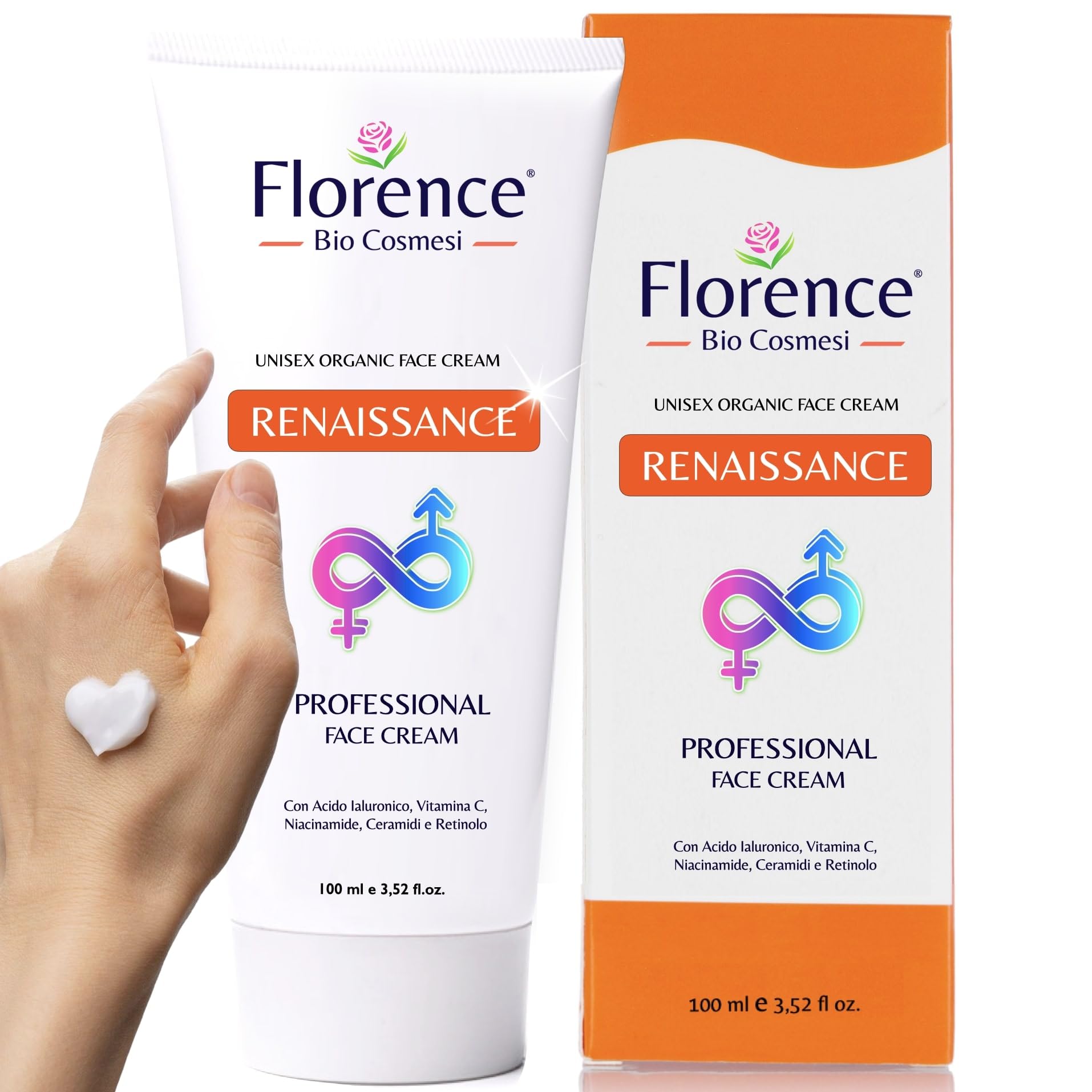 Crema Hidratante Facial Bio 100 ml para Mujer y Hombre. Crema Bio y Vegana Antiedad, Antiarrugas y Antimanchas con Ácido Hialurónico y Vitamina C. También combate la apariencia de ojeras.