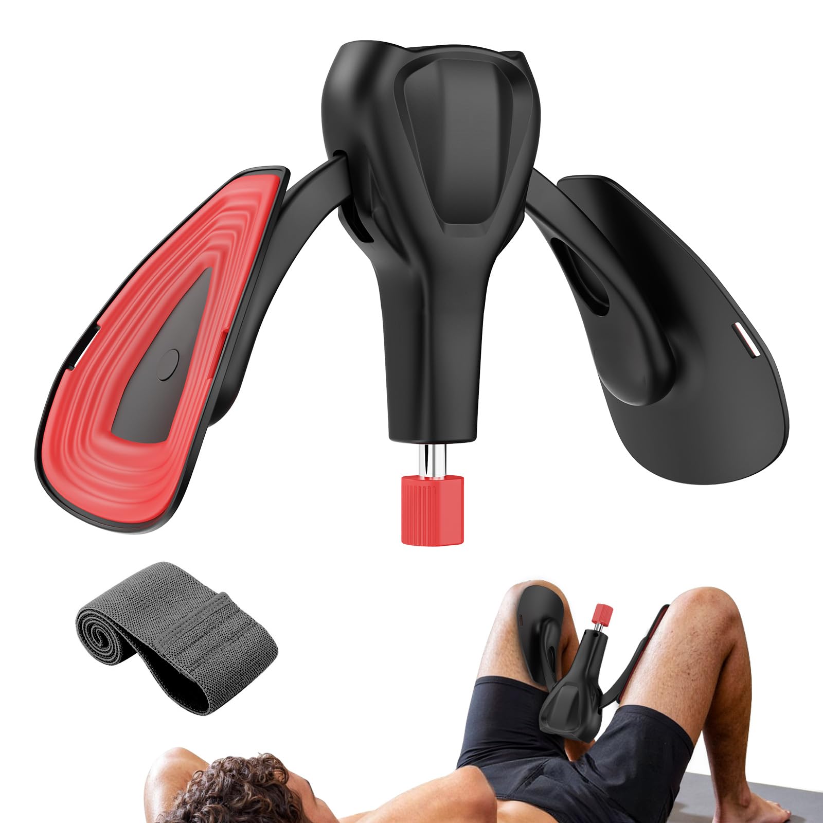 Dispositivo de Ejercicio del Suelo Pélvico, Entrenador Ajustable de Kegel de 77 LB para Pierna Interior y Cadera, Equipamiento de Entrenamiento en Casa para Hombres y Mujeres, con Banda