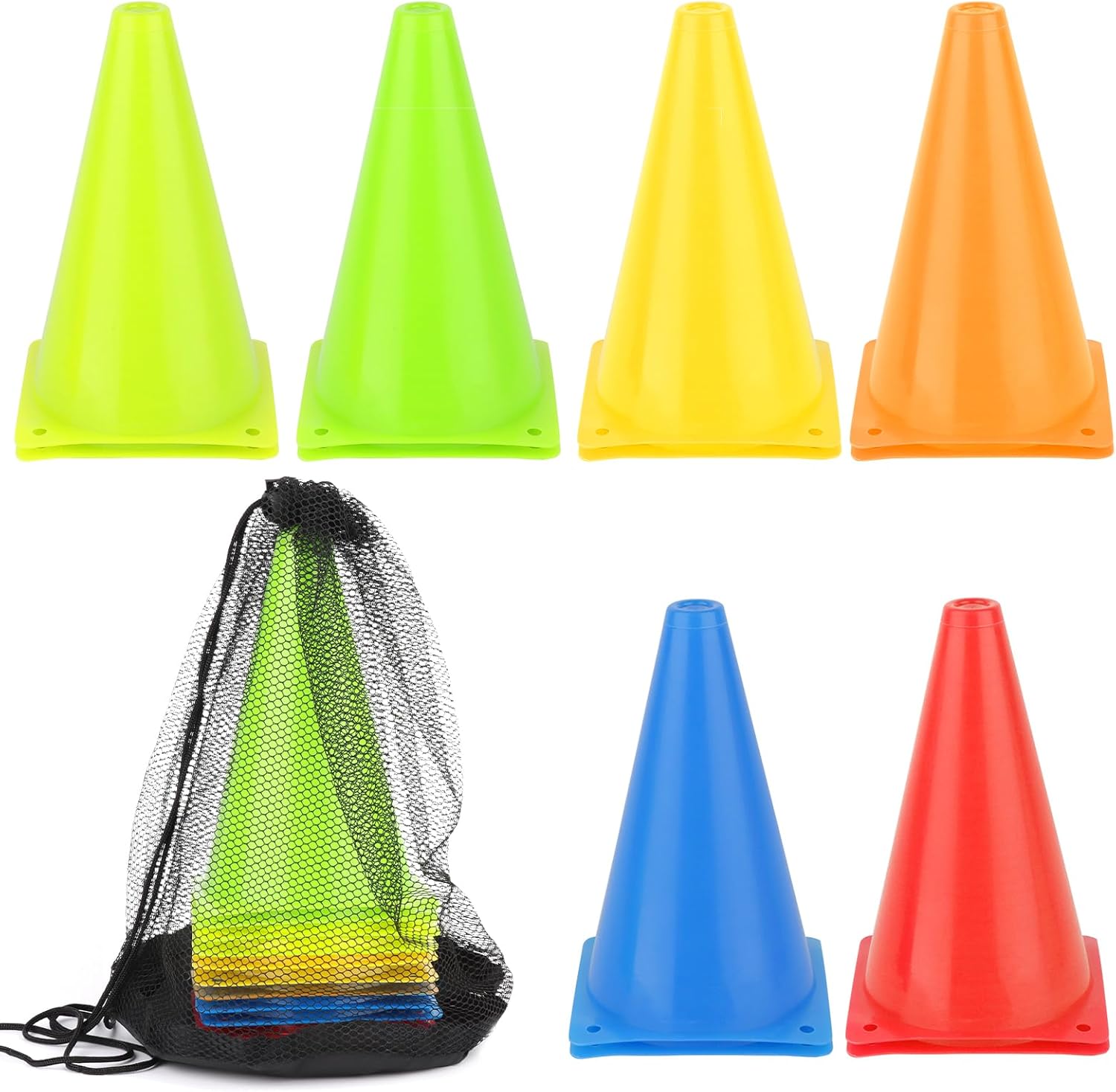 Juego de Conos de Fútbol, Conos para Entrenamiento de Futbol 18 cm Conos Entrenamiento Deportivo, Conos de Marcado para Entrenamiento para Marcado de Canchas