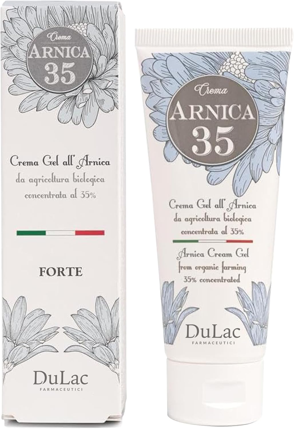 Arnica 35 – Crema Arnica Efecto Refrescante, 75 ml, para Masajes en Músculos y Articulaciones Cansadas También Útil para la zona cervical, con extractos BIO, Menta Piperita y Eucalipto, Made in Italy