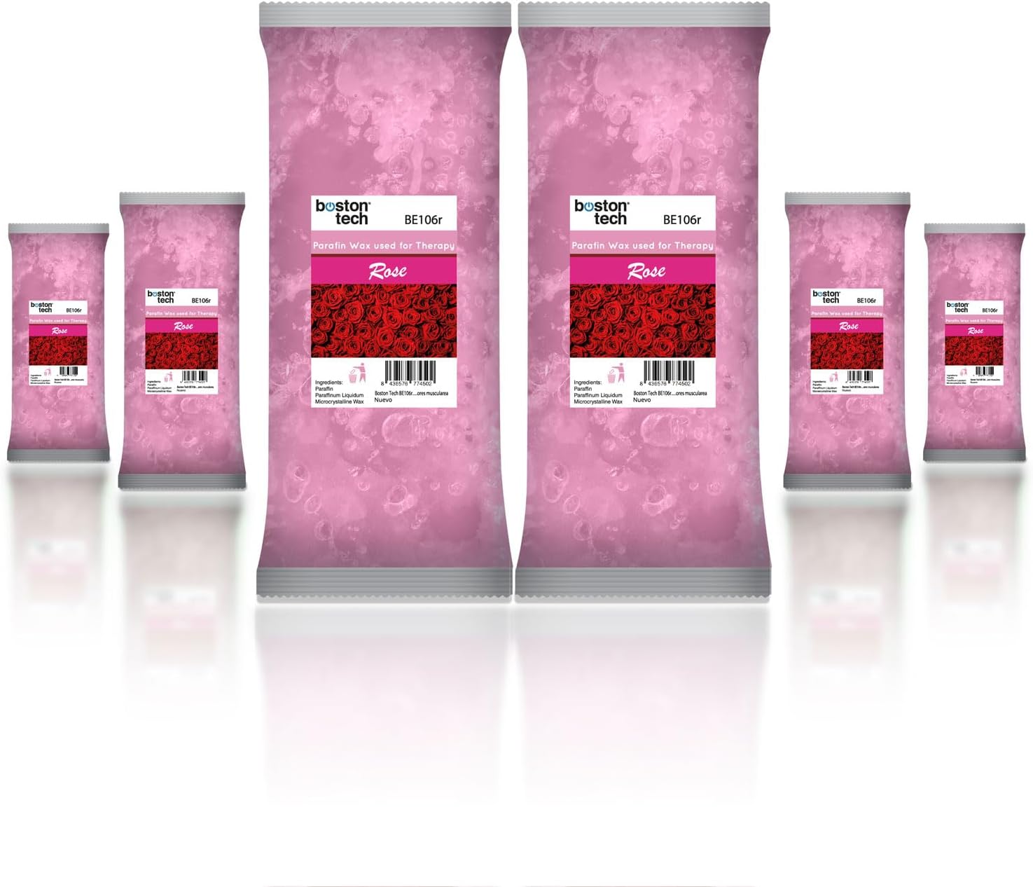 Parafina para Manos y Pies Boston Tech | Tratamiento antioxidante + Hidratación profunda + Nutre la piel + Cuidado estético | Ideal para cualquier baño de parafina | Pack 6 bloques x 450 g | Rosa