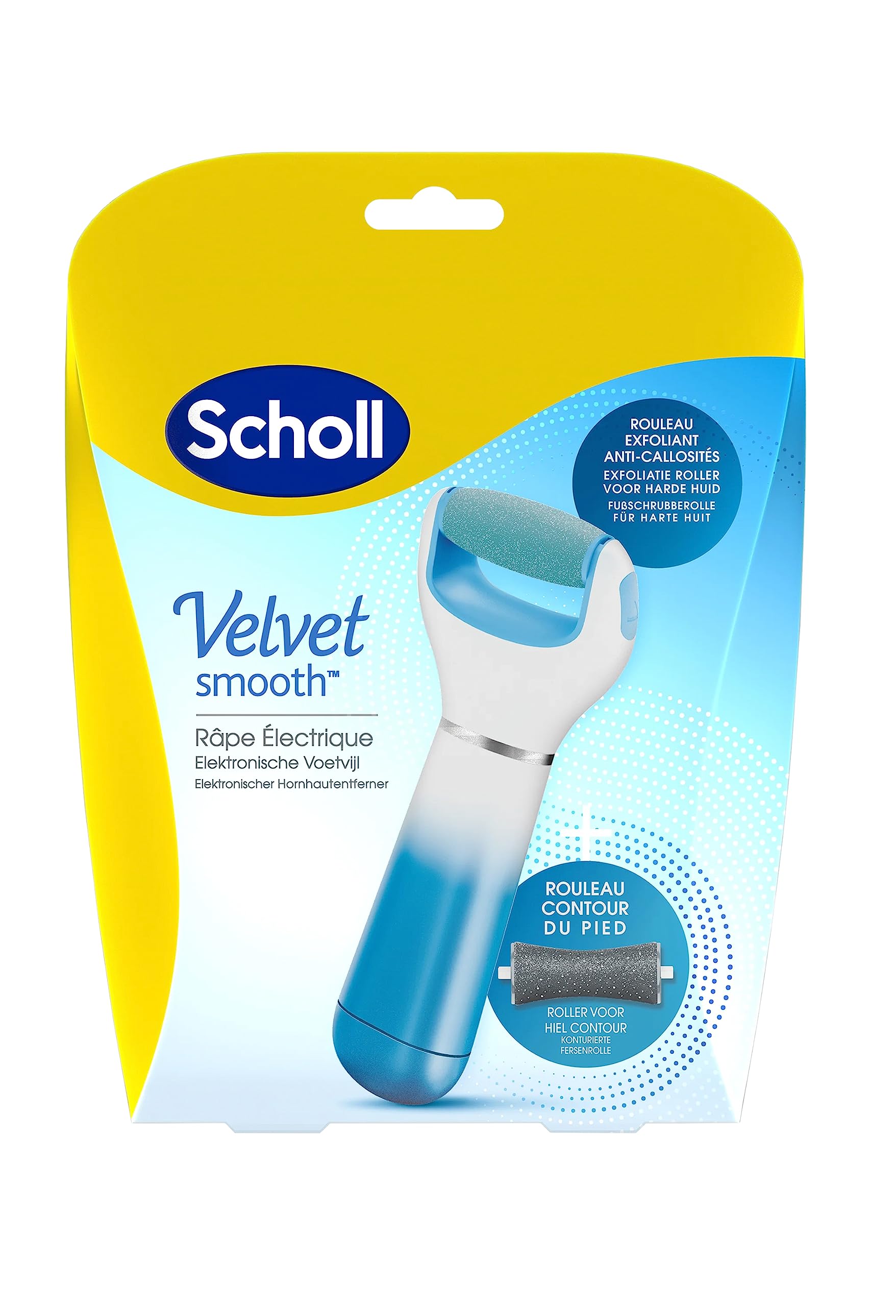Scholl Velvet Smooth with Marine Minerals - Aparato de pedicura eléctrico, elimina las callosidades, Color Azul (versión alemana)