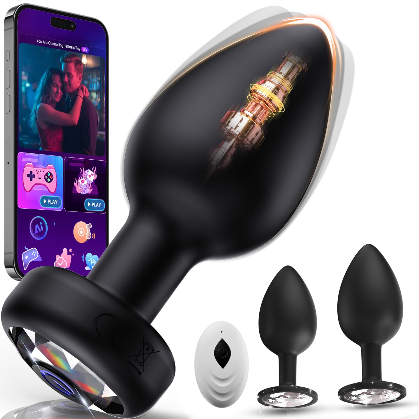 Plug Anal Set de 3, Plug Anales,con Vibración Consoladores.. para Mujer 10 Modos, Dilatador Anal Juguetes Eróticos para Pareja Sexuales Vibradorador Hombre Juguetes Sexuales Dildo Anal Sex Toys
