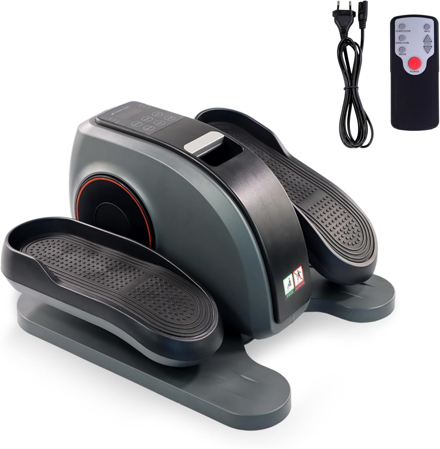 Mobiclinic® Fitness, Pedaleador eléctrico, Veleta, 10 velocidades, 3 programas, Pedales estáticos, Pantalla LCD, 60w, Resistencia Ajustable, Mando, Antideslizantes, Motor silencioso