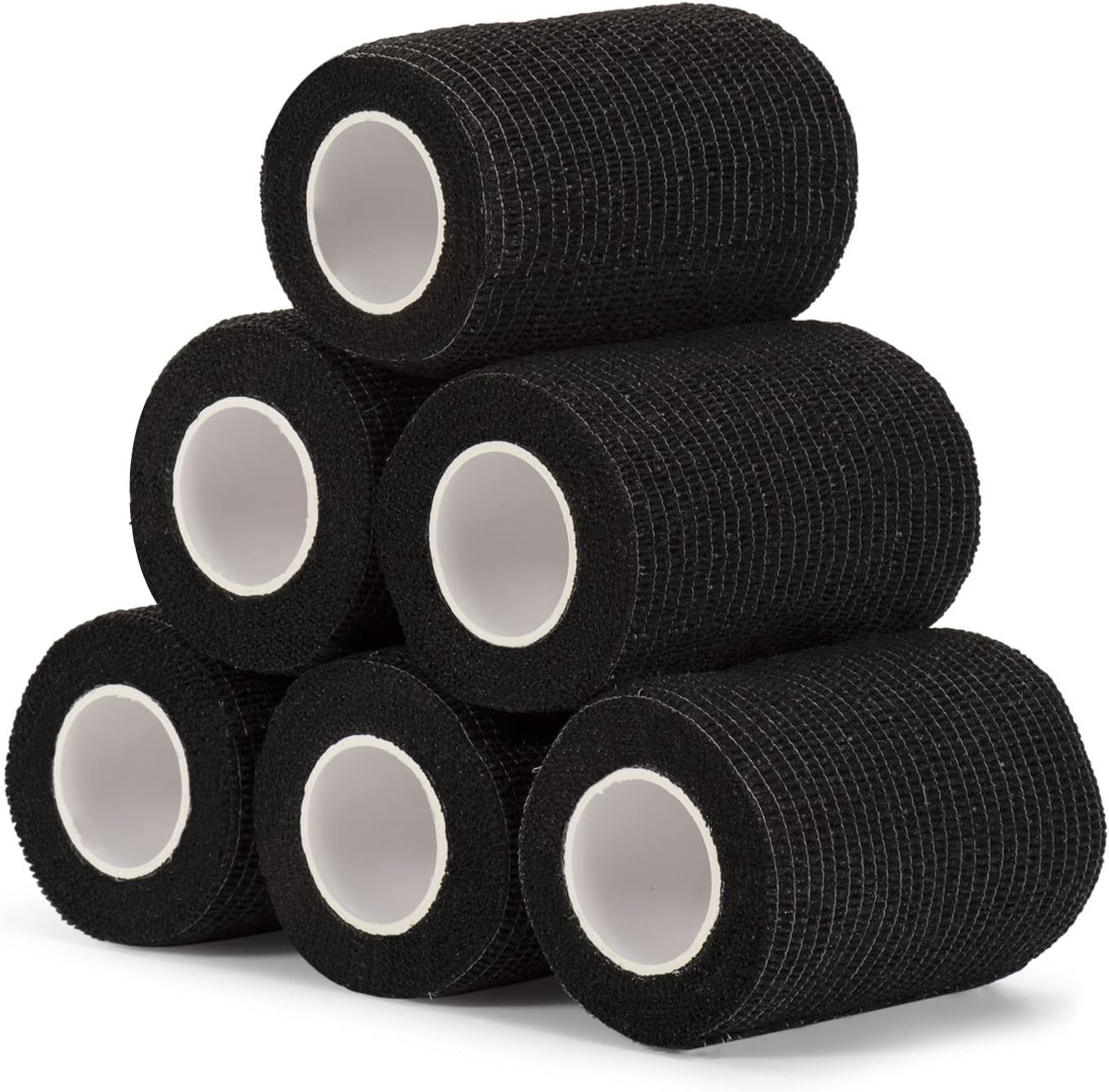 Banda Venda Cinta 7.5cm X 4.5m Bendaje Adhesiva Deportiva Venda Cohesiva Envoltura Tape Vet Vendaje Autoadhesivo Elástico Vendajes Cohesivos para Protección (Negro)