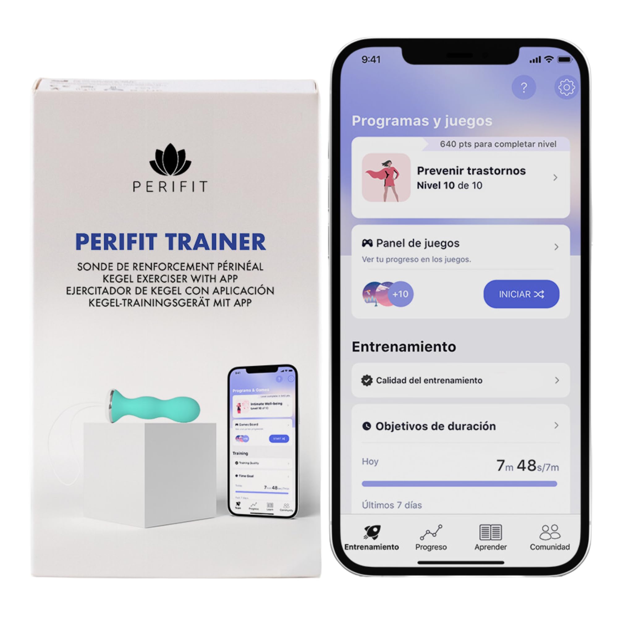 Ejercitador de Kegel con aplicación | Entrenador del suelo pélvico | Fortalece tu suelo pélvico, mejora el control de la vejiga y agiliza la recuperación postparto