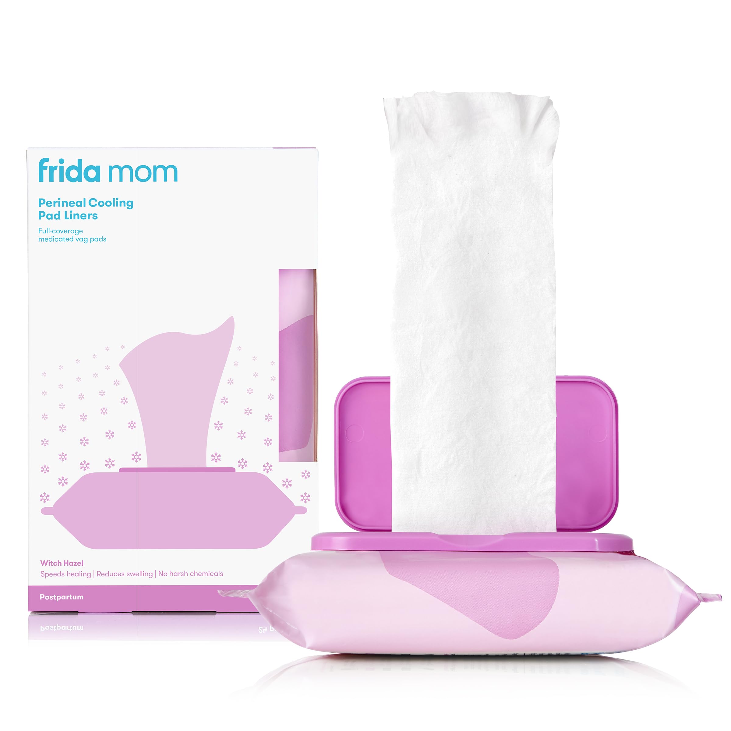 Frida Mom Almohadillas de enfriamiento perineal de hamamelis para cuidado posparto: bolsa de hospital esencial para aliviar el dolor después del nacimiento, forros de almohadilla de enfriamiento