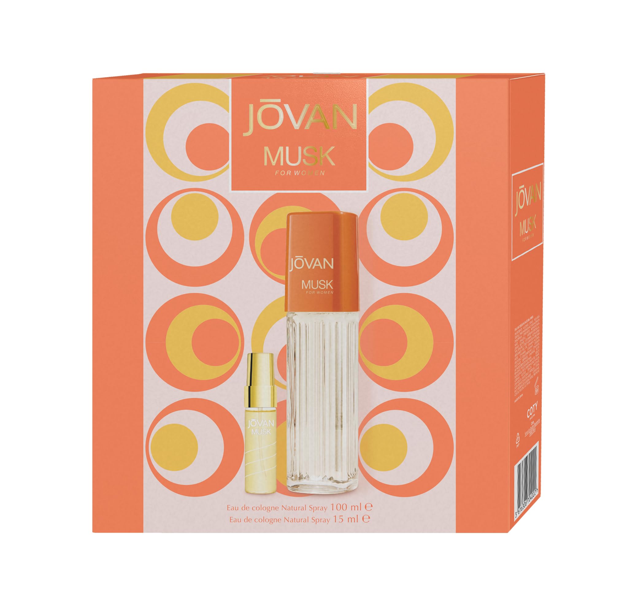 JOVAN SET DE REGALO| EAU DE COLOGNE 100ml, EAU DE COLOGNE 15ml| Para mujer | Navidad| Fragancia amizclada floral