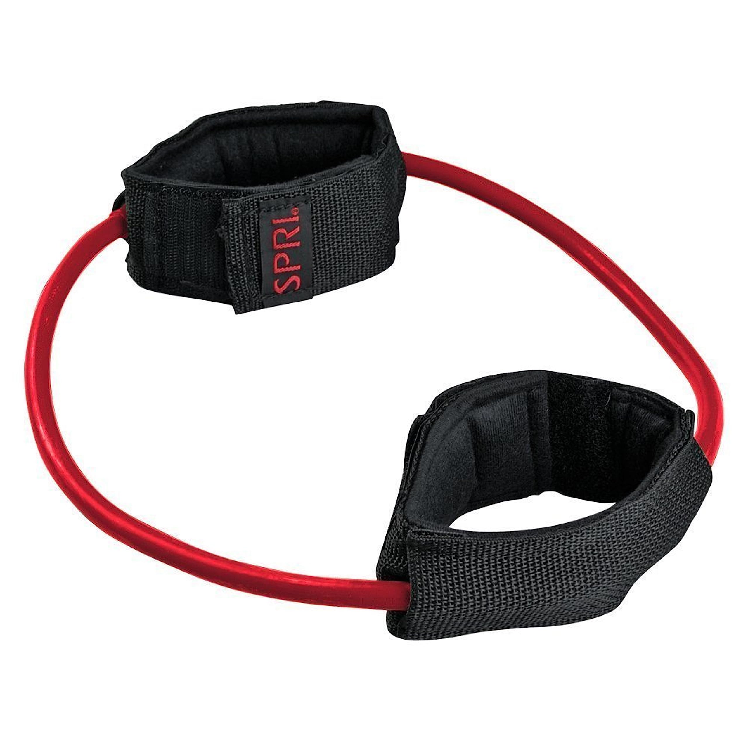 SPRI Xercuff - Banda de resistencia para piernas con puños acolchados antideslizantes, color rojo, mediano