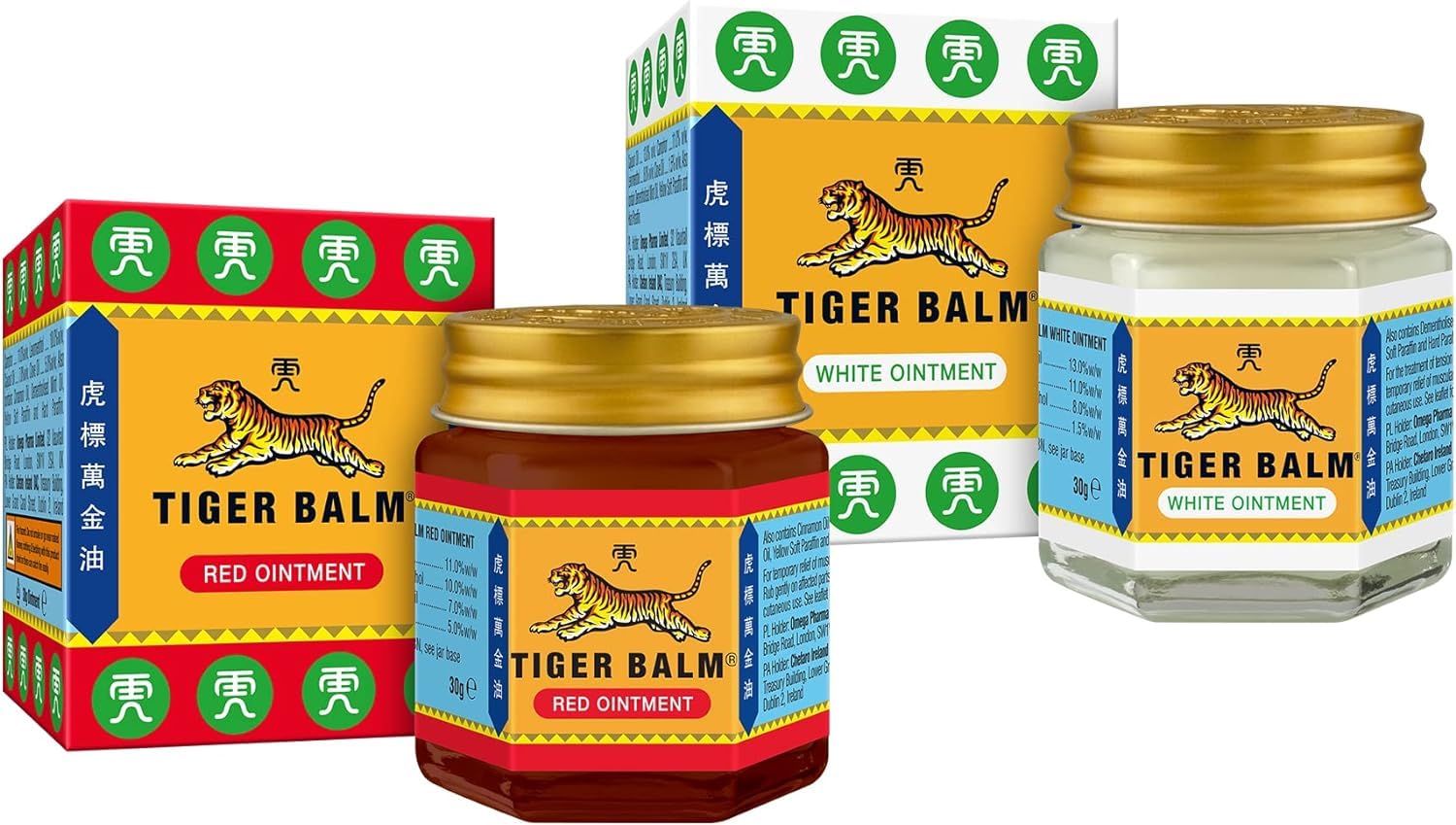 Bálsamo De Tigre Rojo 30g + Bálsamo De Tigre Blanco 30g