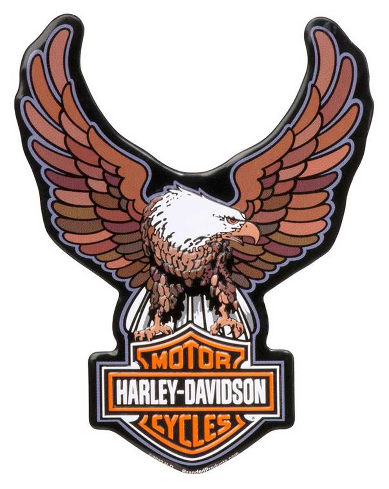 Harley-Davidson Custom Shaped Bar & Shield Eagle Tin Magnet, 2.7 x 3.5 inches