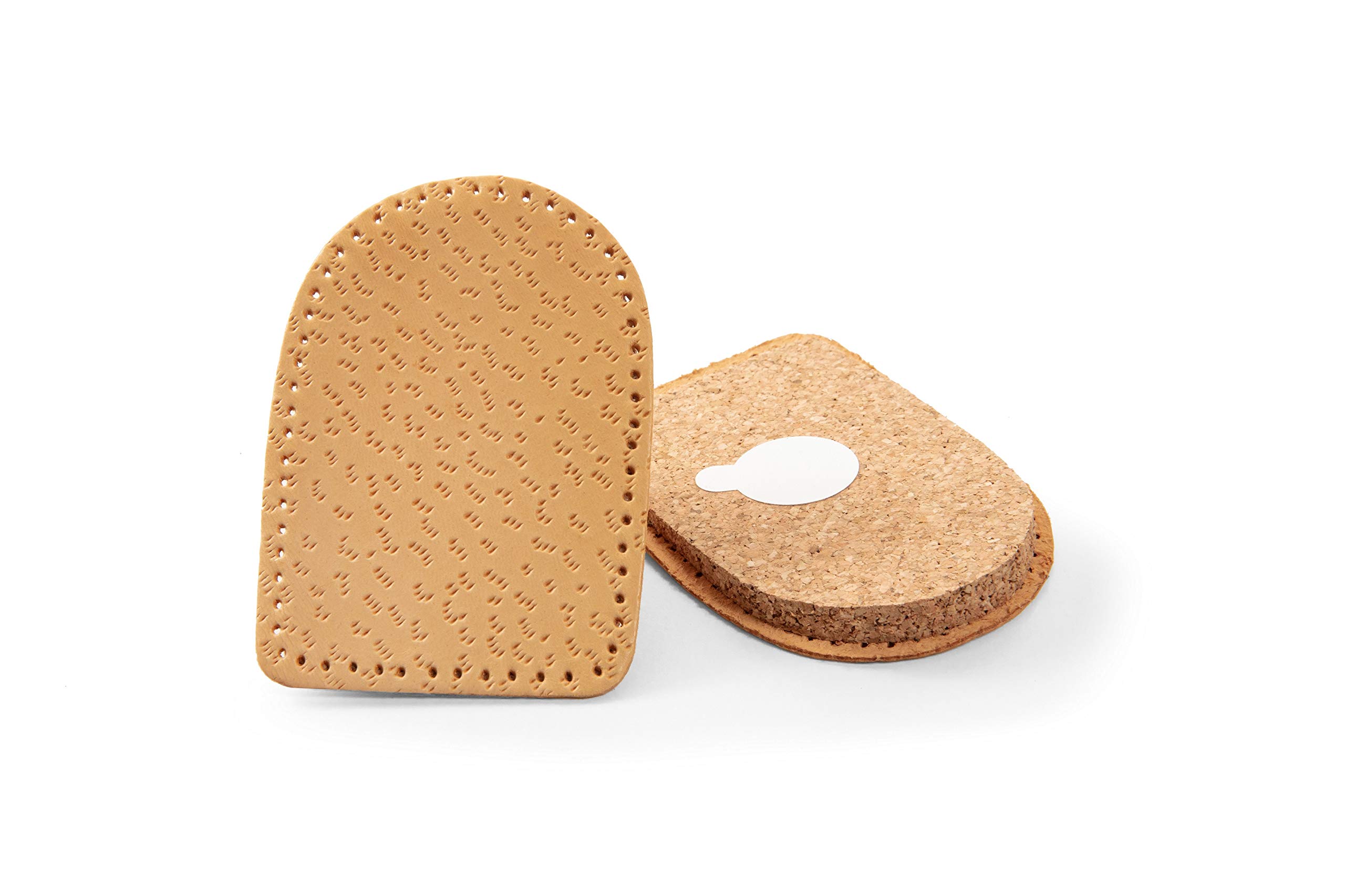 Elevación Ortopédica del Talón, Cuero y Corcho Natural, con Parte Trasera Autoadhesiva, Alivio de la Tendinitis de Tendón de Aquiles Dolor en el talón, Kaps Corled, 1 par (Hombres/EUR 40-46)