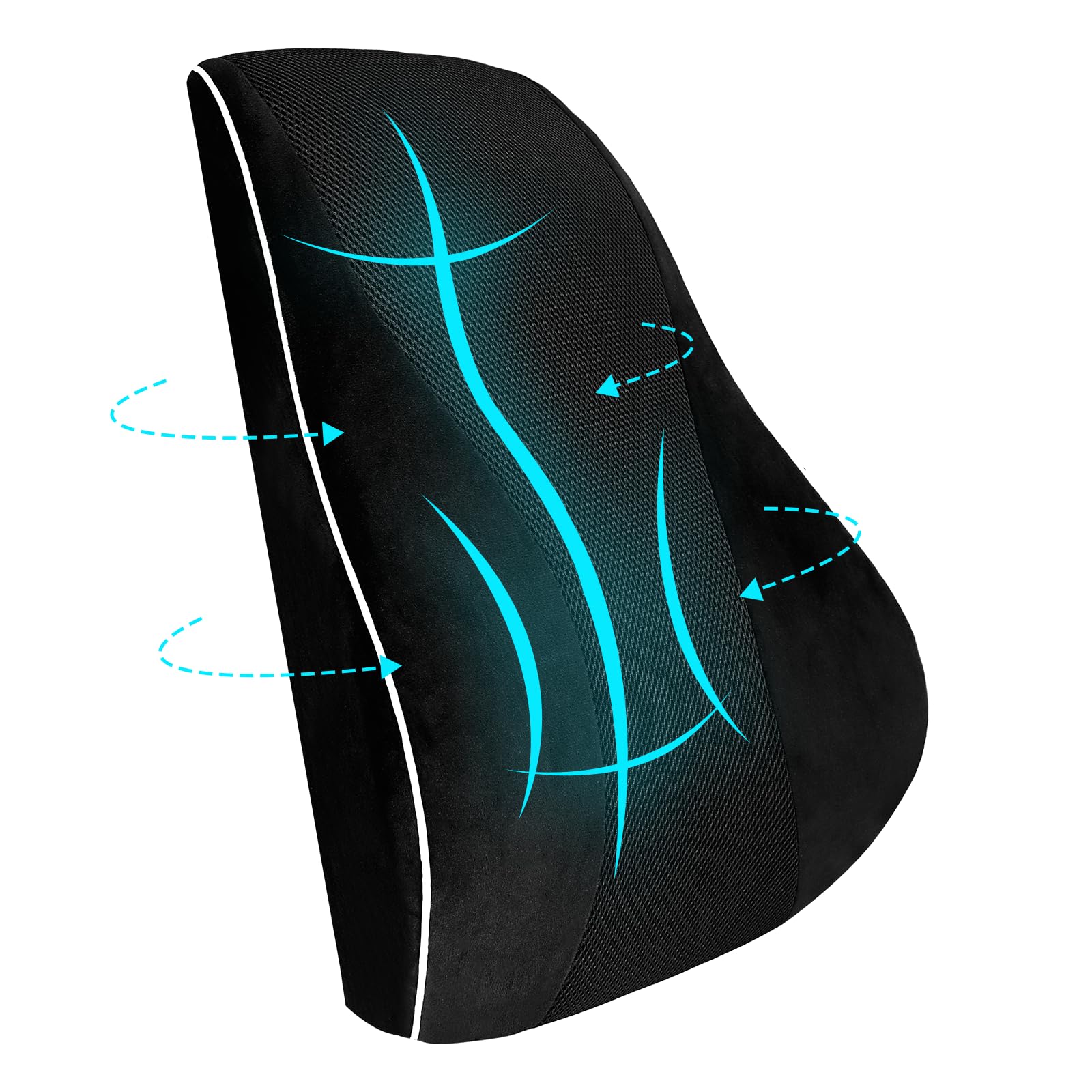 Cojín Lumbar,cojin Lumbar Silla Oficina Ergonómico de Doble Cara Termorregulada,cojin Lumbar Coche en Espuma Viscoelástica de Alta Densidad,con Dobles Correas Ajustables y Funda Extraíble