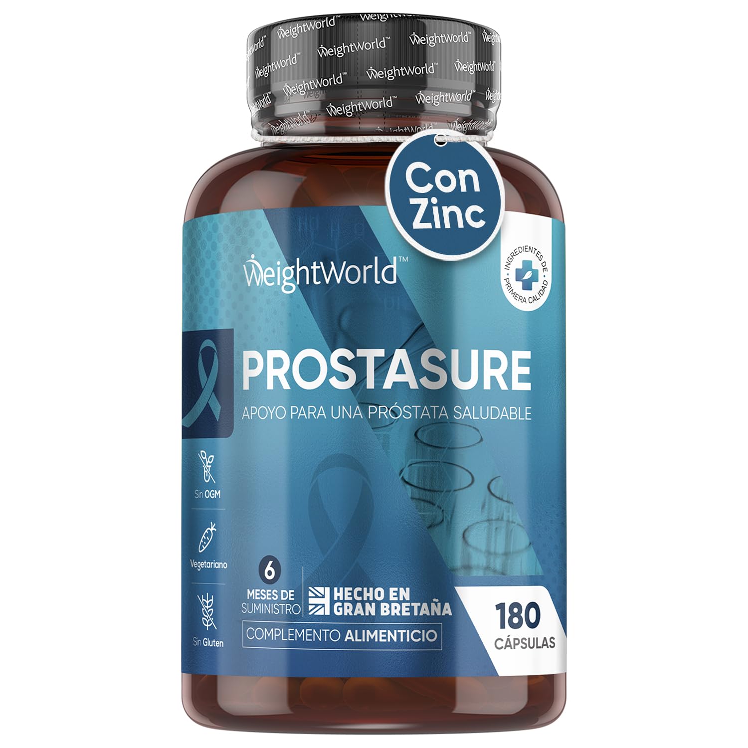 Saw Palmetto - 180 Cápsulas de Serenoa Repens con Semillas de Calabaza, Ortiga, Zinc, Vitamina D3 y B6 - Apoyo para la Próstata del Hombre, Suplemento para 6 Meses, Sin Gluten y Sin OGM