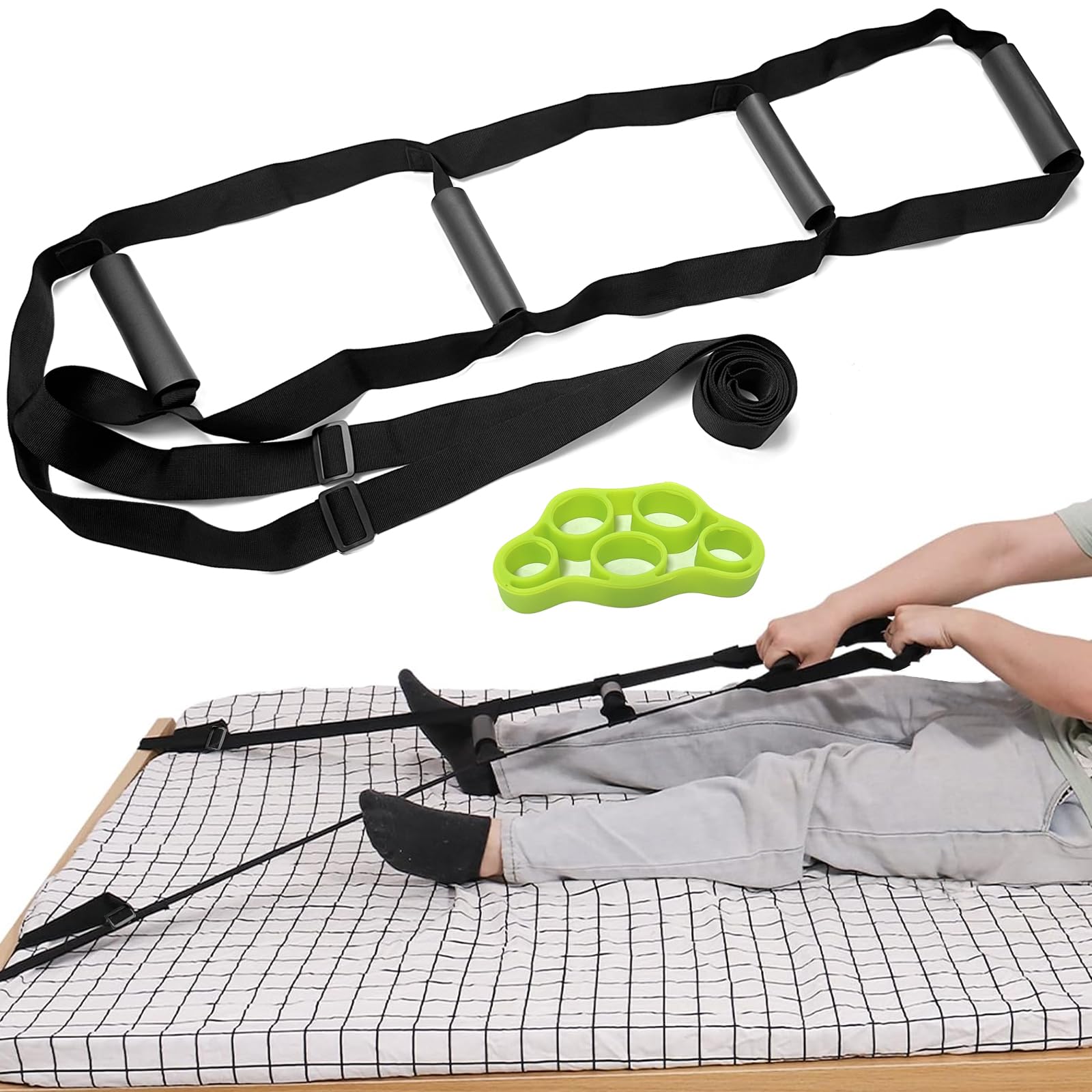 GZhaizhuan Escalera de cama, ajustable, con entrenador de dedos, para ancianos, enfermos, discapacitados, 232 cm x 18 cm