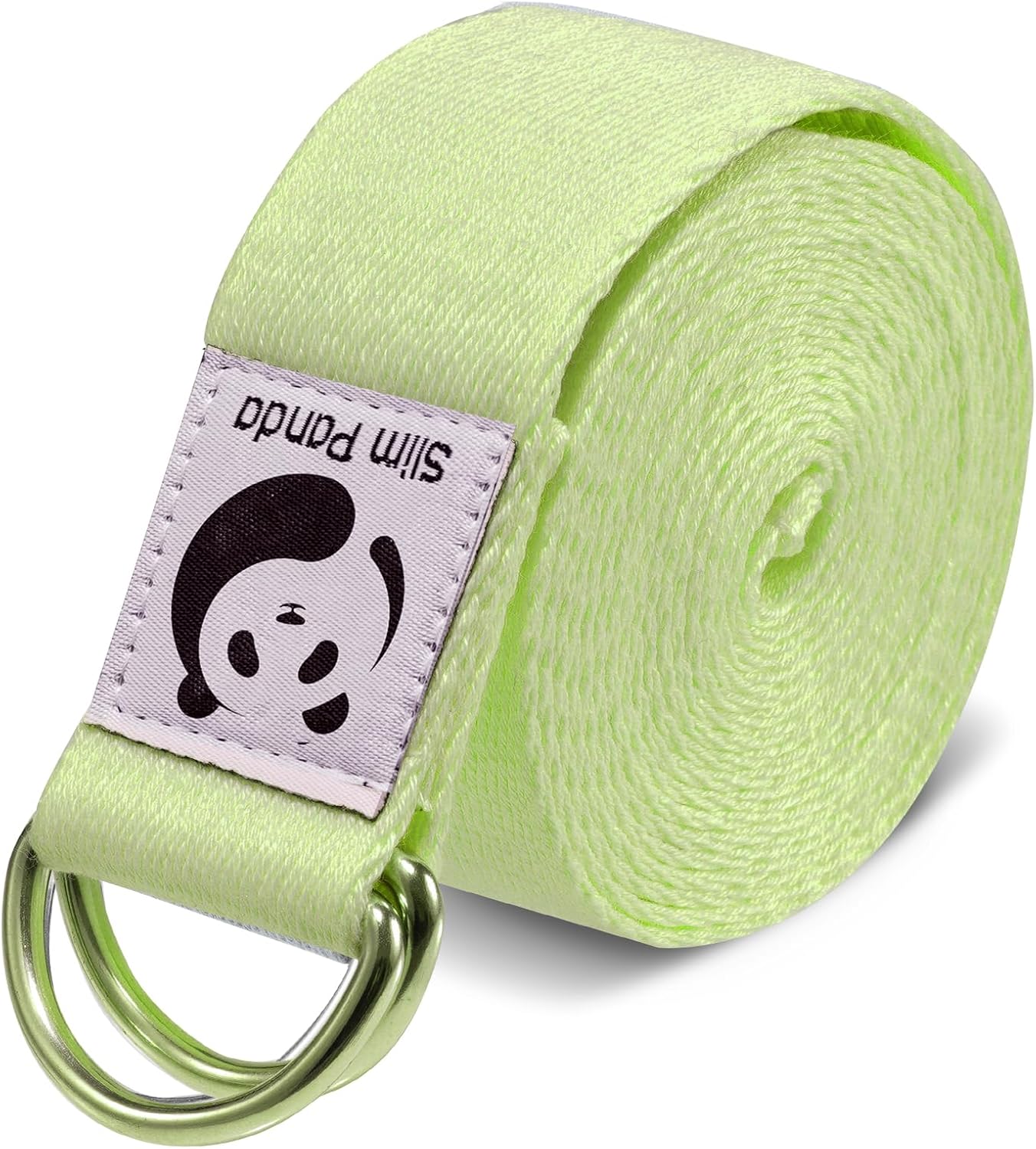 Slim Panda Cinturón de Yoga de Algodón, Práctica Correa Con Bucles Metálicos para Yoga, Estiramiento, Fitness, Pilates y Gimnasia (180/250cm)