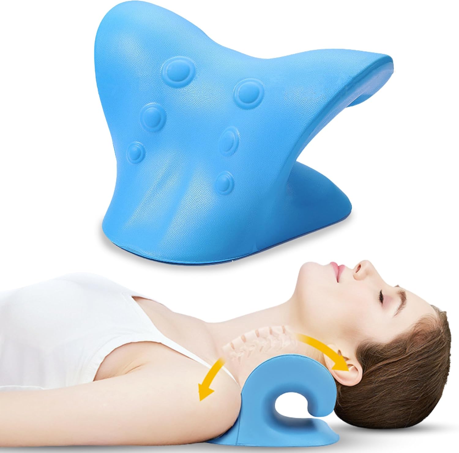 Three Stars | Relajador de cuello y Columna cervical. Almohada cervicales y cuello para el alivio del dolòr. Almohada relajante de tracción cervical. Neck Cloud. Garantía 90 Días Satisfacción Total!!!