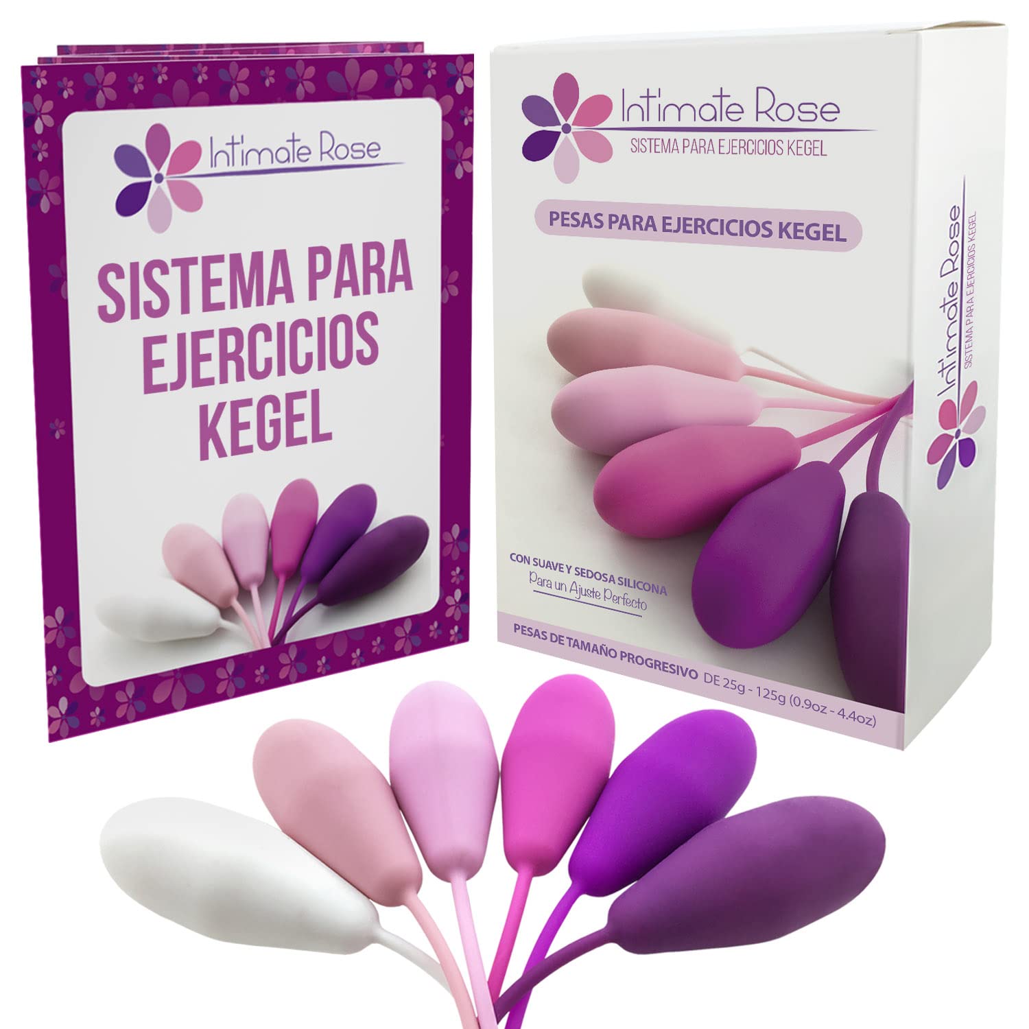 Pesas para Ejercicios Kegel de Intimate Rose - Control de la Vejiga y Ejercicios del Suelo Pélvico Silicio de próxima generación Rosa