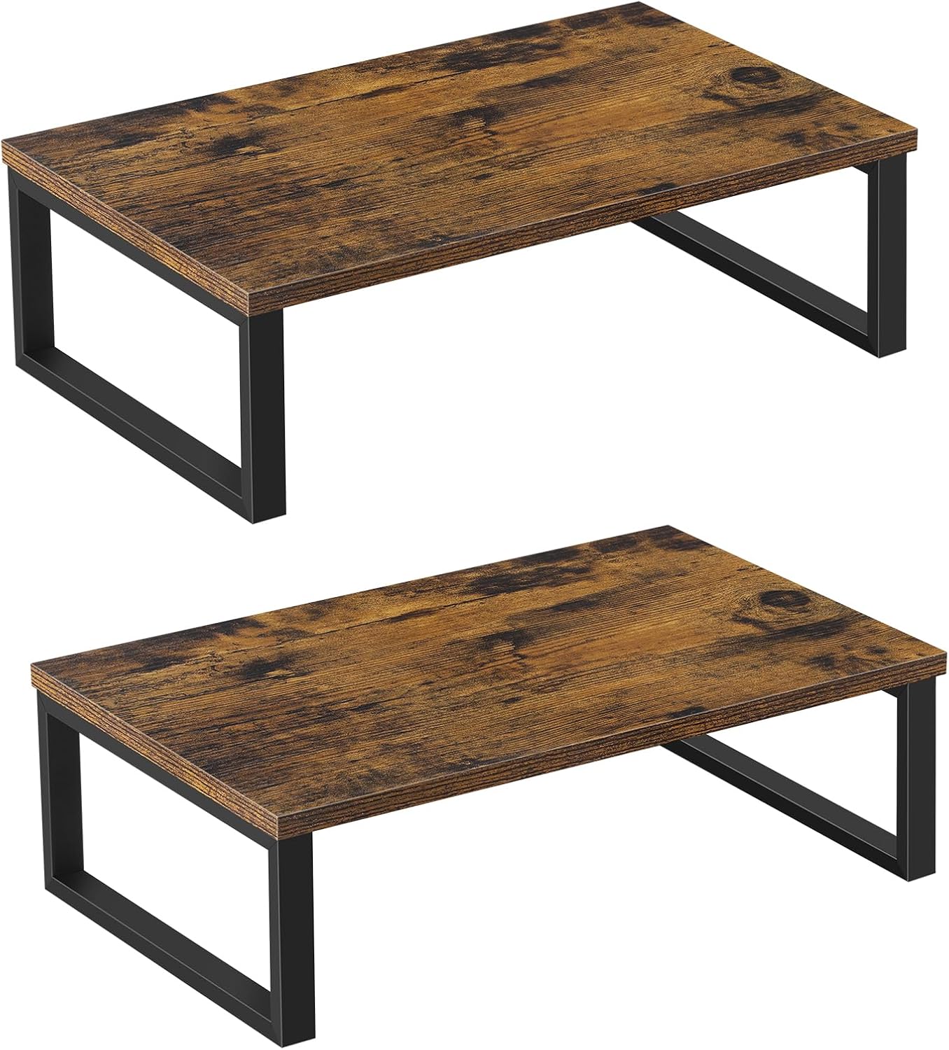 Juego de 2 soportes para monitor de madera, estilo minimalista, ergonómico, para ordenador portátil, 40 x 25 x 12,5 cm