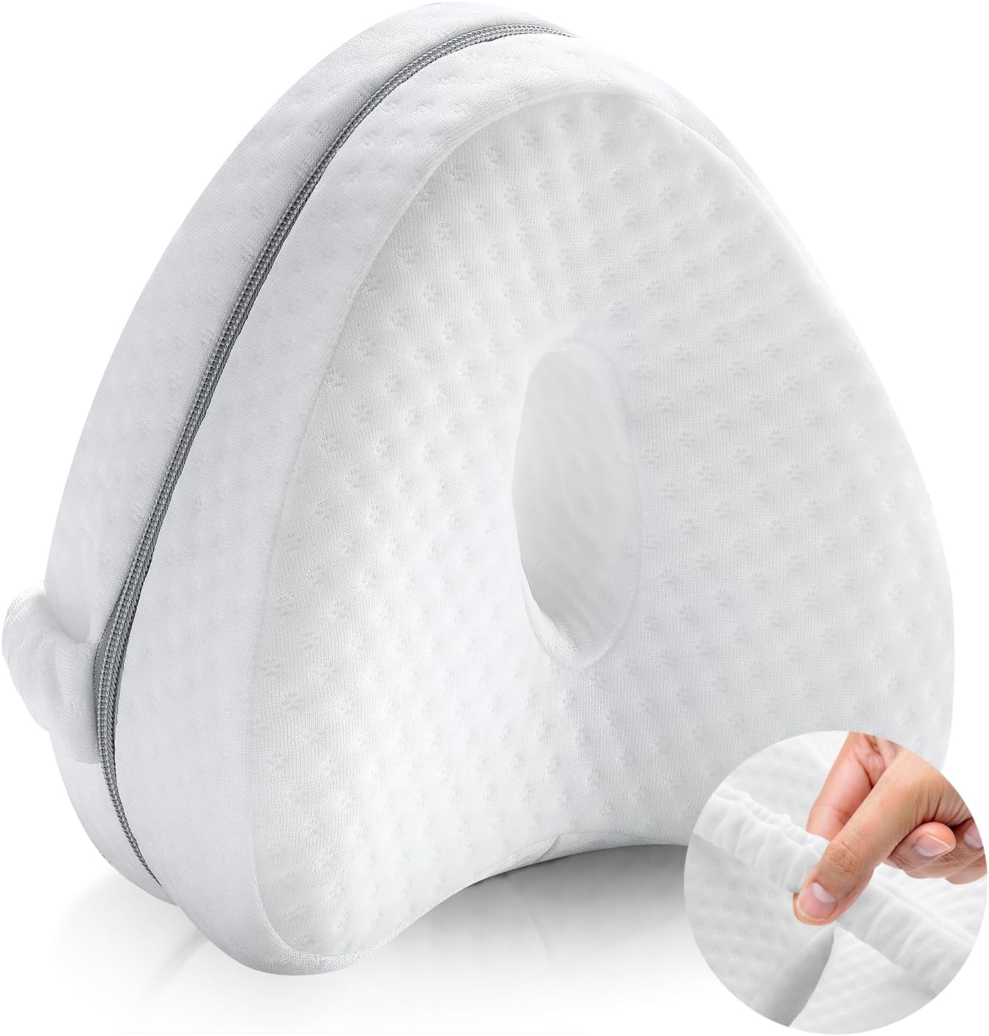 Almohada Ortopédica para Pierna y Rodilla,Espuma con Memoria Alivia el Dolor de Espalda Cadera y Articulaciones Soporte para el Tobillo y la Rodilla – Almohadilla para Dormir de Lado (B)