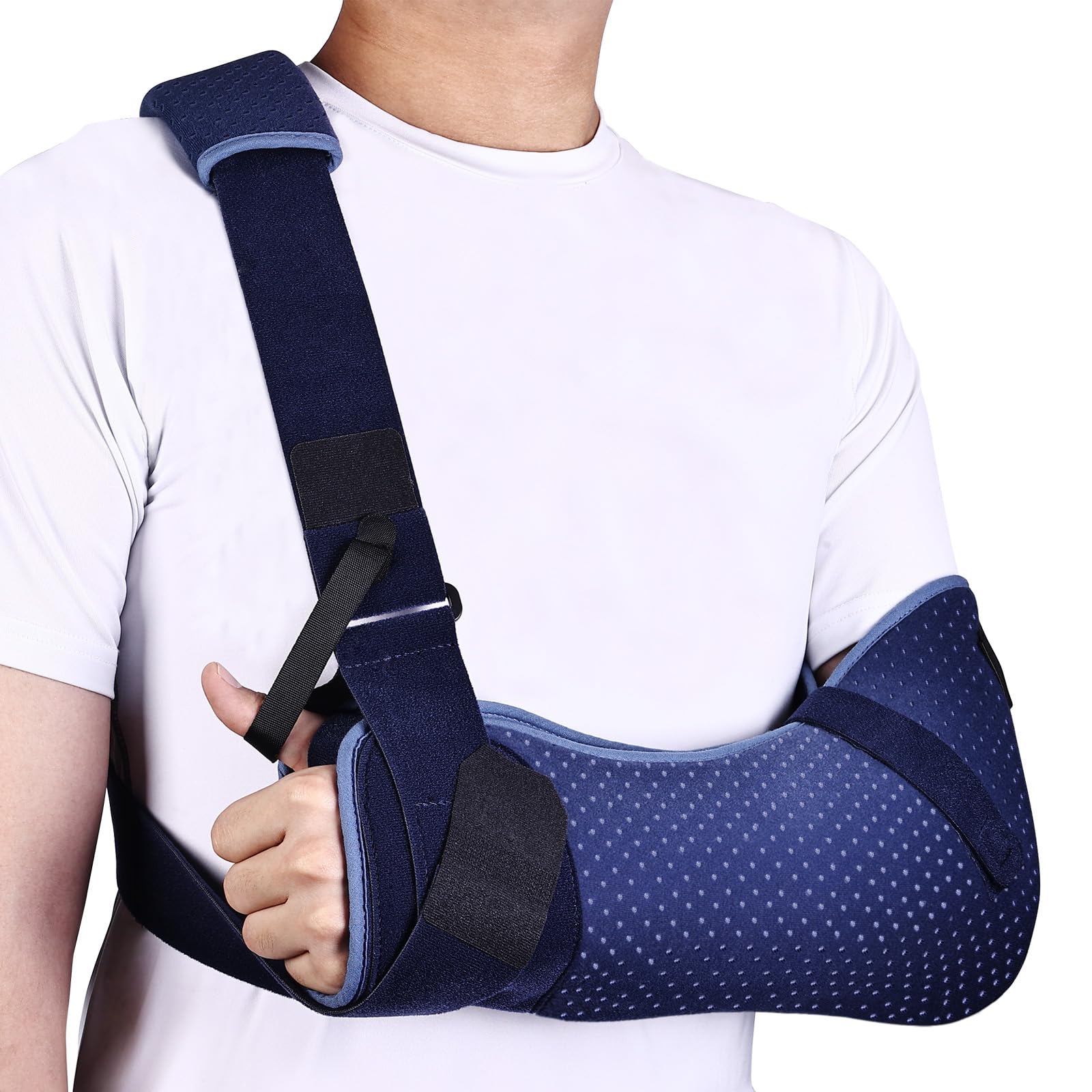 Willcom Cabestrillo de brazo para lesiones de hombro, soporte de hombro con correa de cintura para desgarro del manguito rotador, mano, muñeca, codo (Versión Confort, Izquierda, L, 102-130CM)