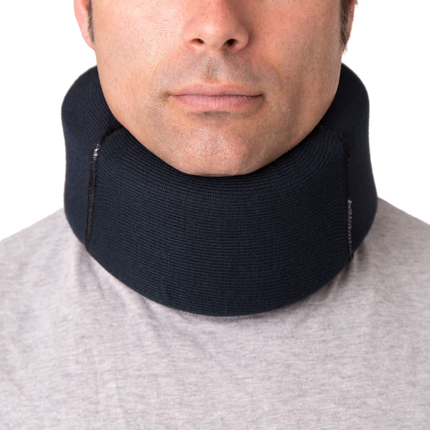 Collarín Cervical Blando con Funda Extraíble para Cuello, Azul | Talla única, soporte cervical, ayuda a reducir la presión en el cuello, funda extraíble, uso cómodo y ajustable