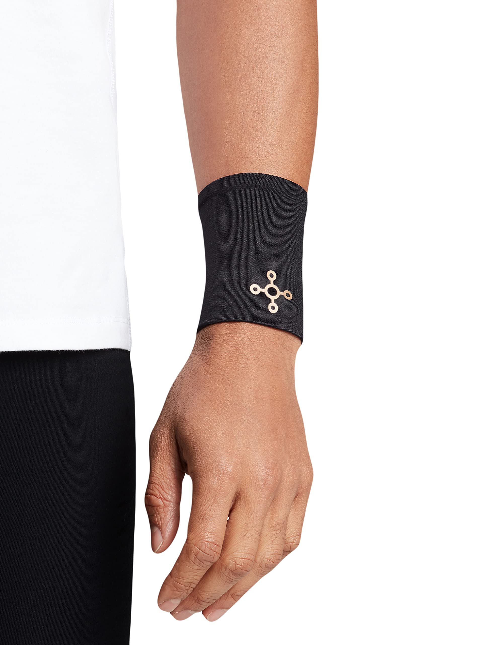 Tommie Copper Unisex Core Compression Wrist Sleeve - Black, Small